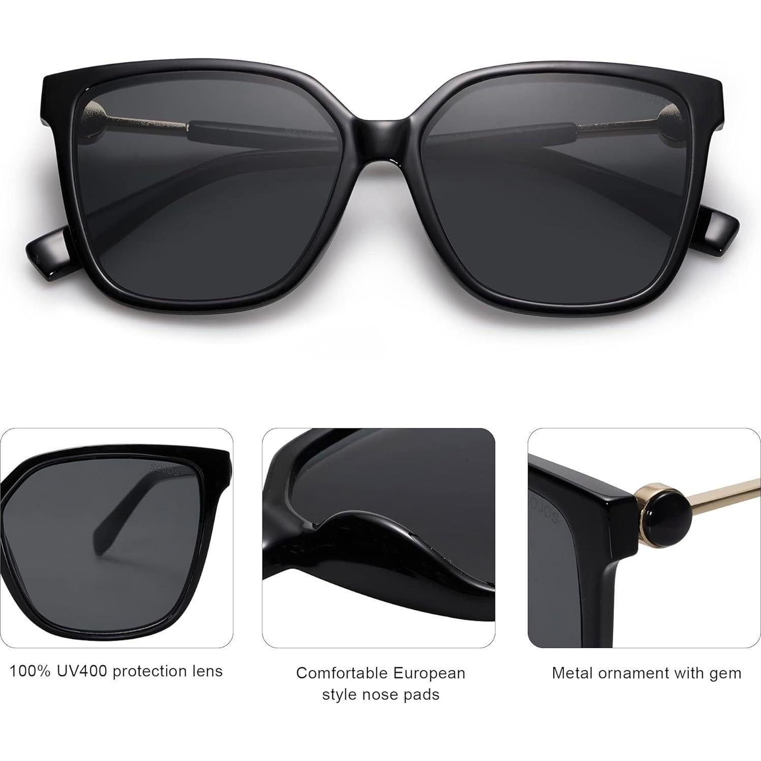 Gafas de sol cuadradas SOJOS con lentes UV400 para mujeres