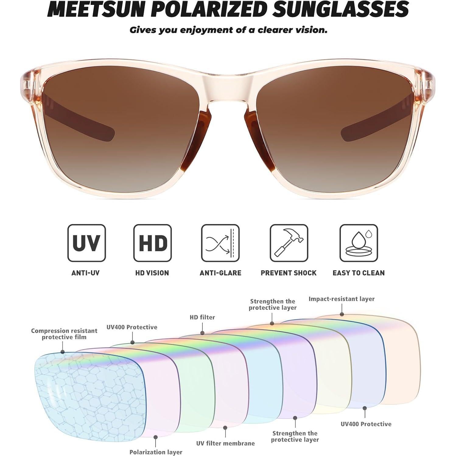 Gafas de sol deportivas MEETSUN UV400 para hombres y mujeres