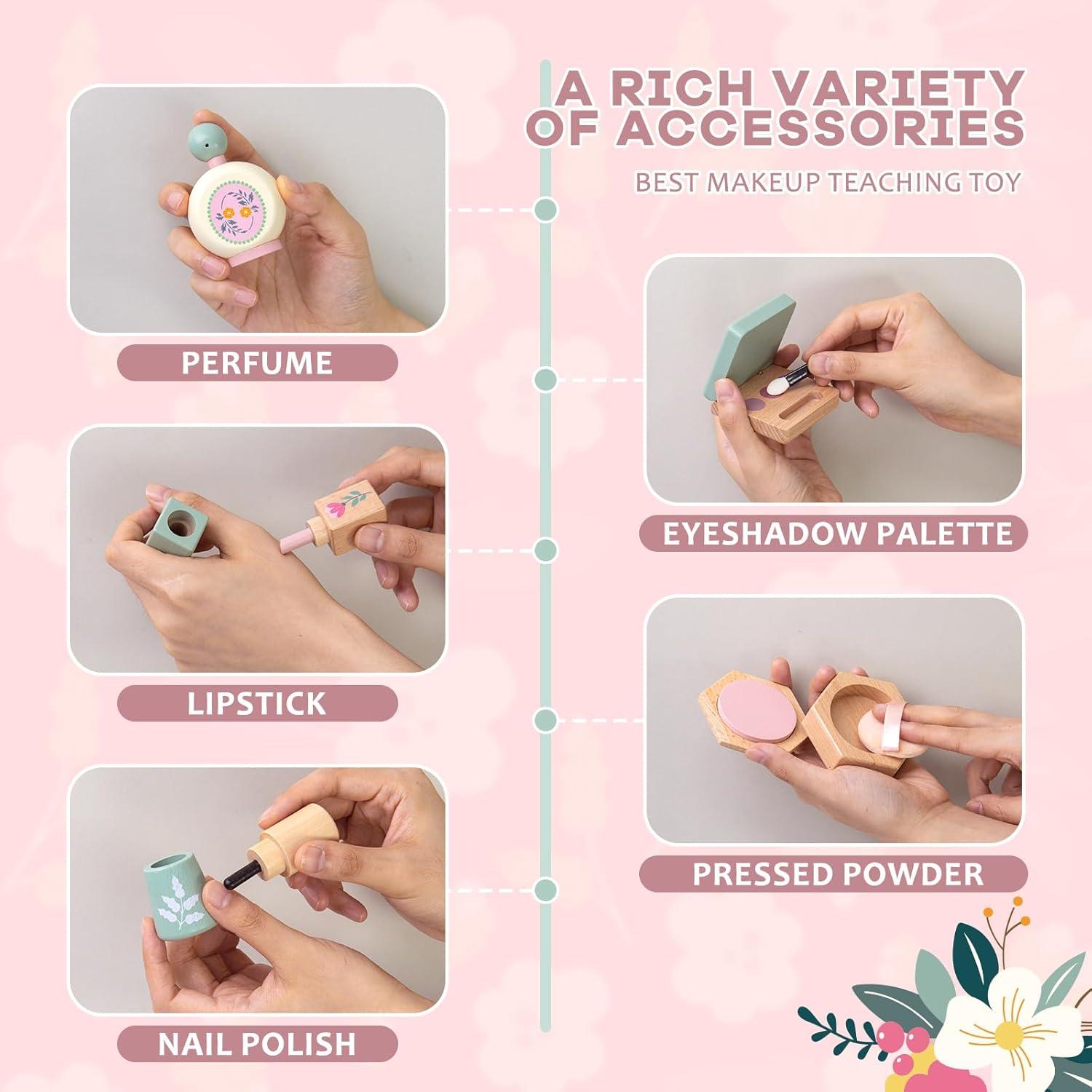 Juego de Maquillaje de Madera Masonbaby para Niños 3-5 Años