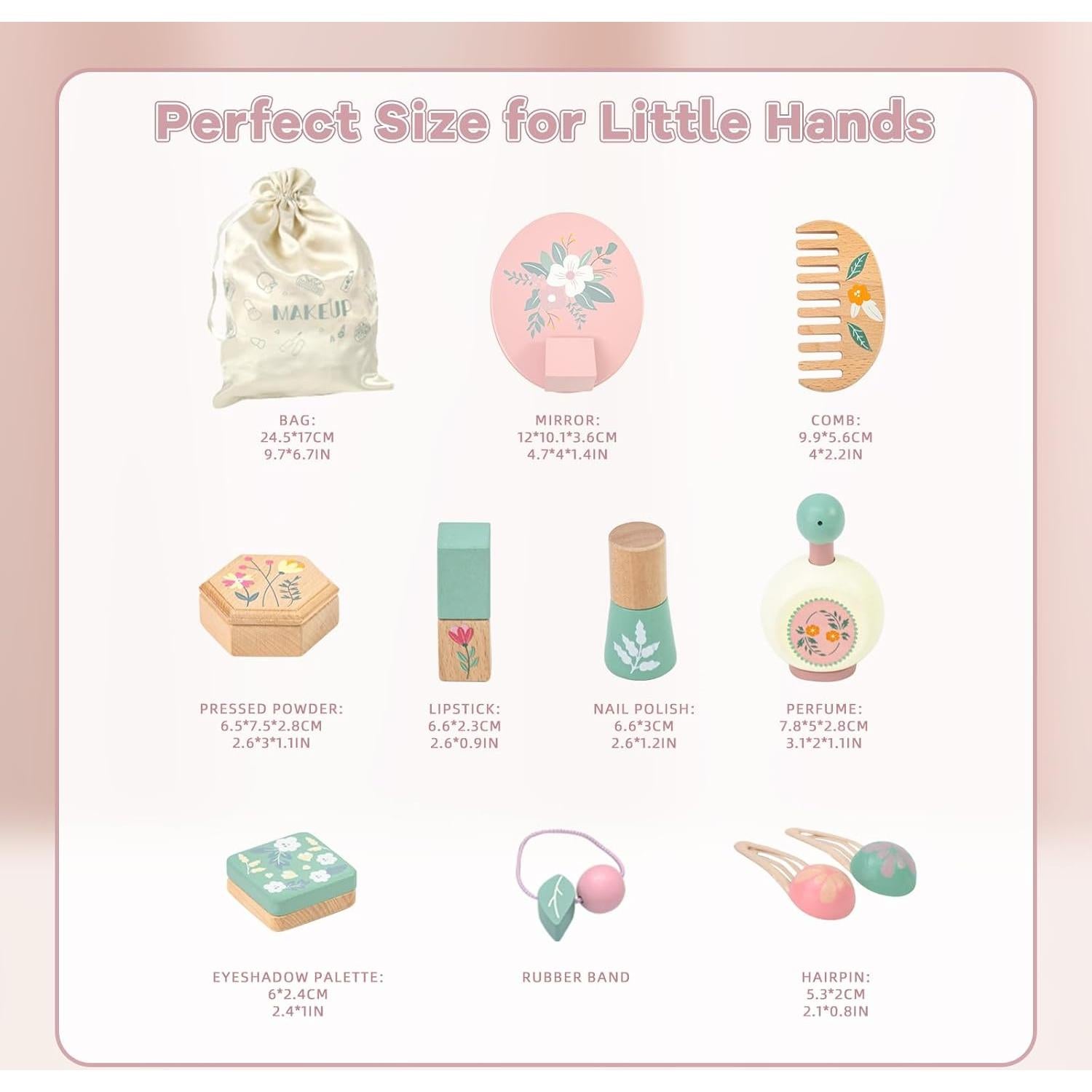 Juego de Maquillaje de Madera Masonbaby para Niños 3-5 Años