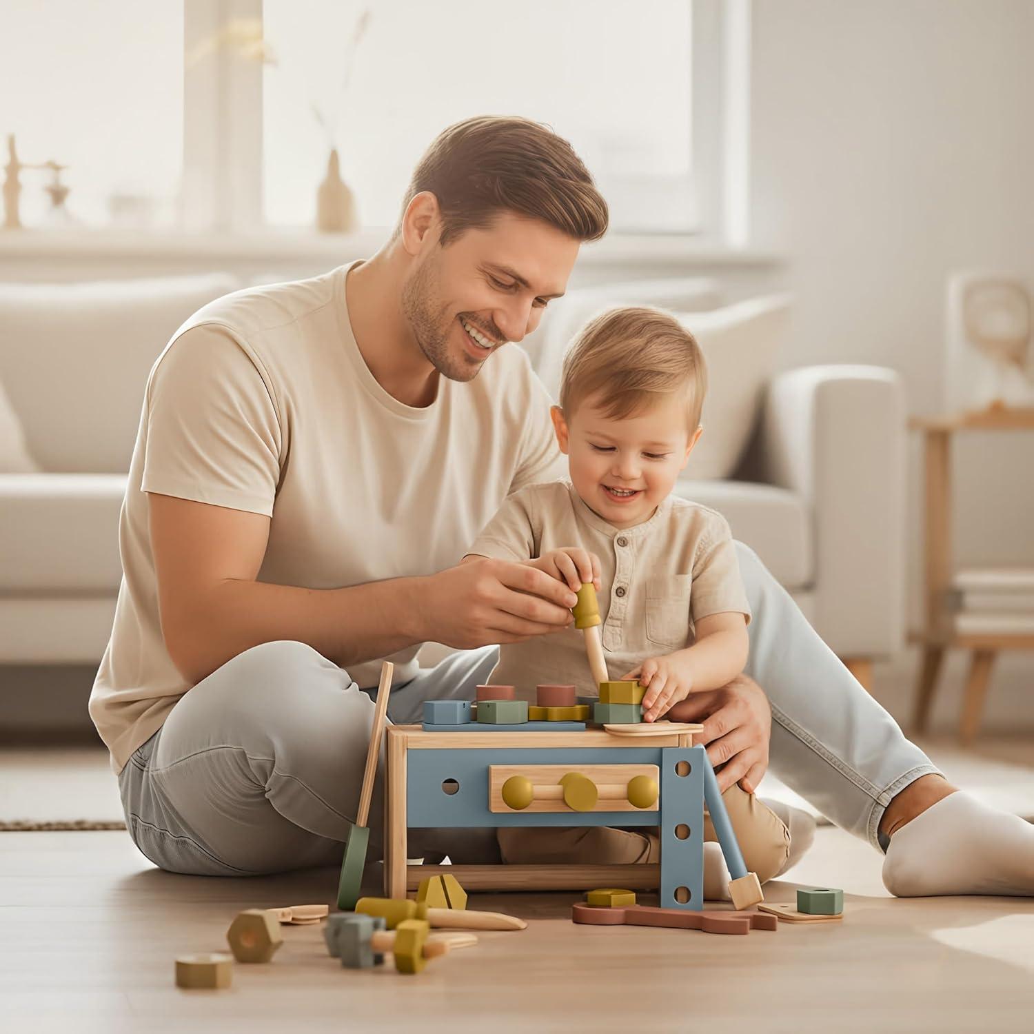 Conjunto de Herramientas de Madera ZICOTO para Niños 2-5 Años