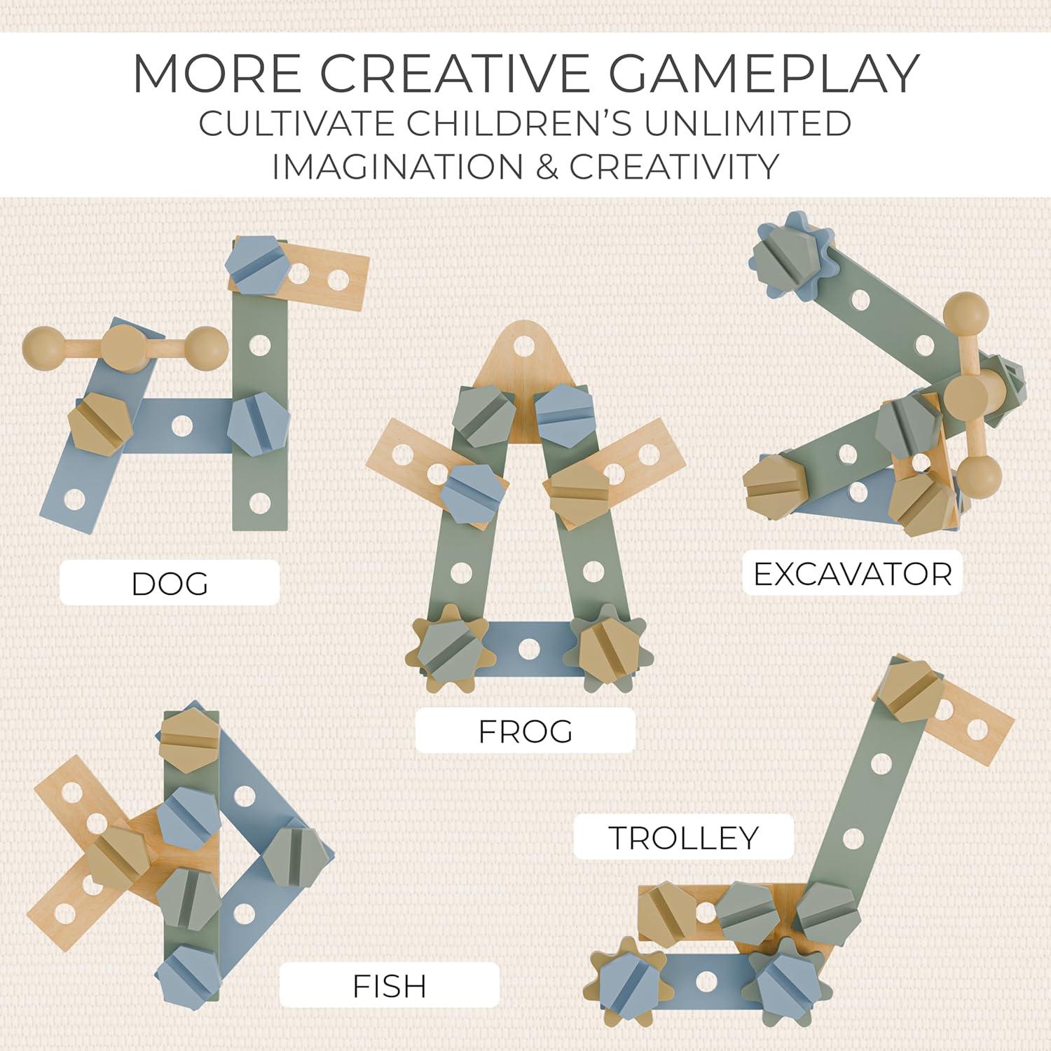 Conjunto de Herramientas de Madera ZICOTO para Niños 2-5 Años