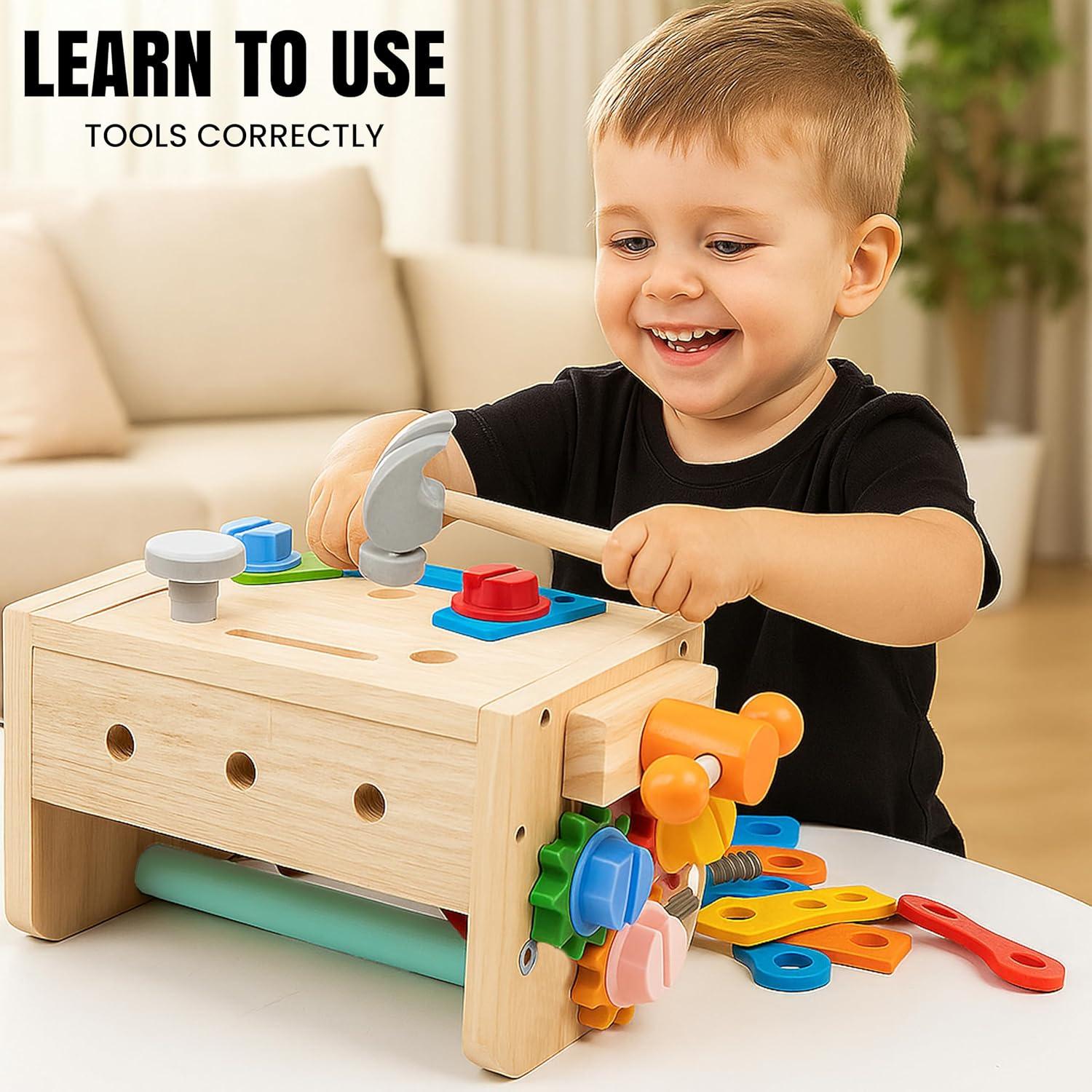 Juego de Herramientas de Madera URHAN - 35 Piezas Educativas