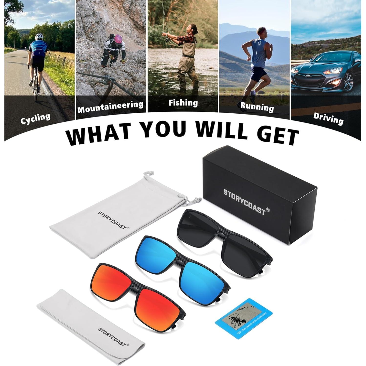 Gafas de sol polarizadas STORYCOAST unisex 3 pack UV400