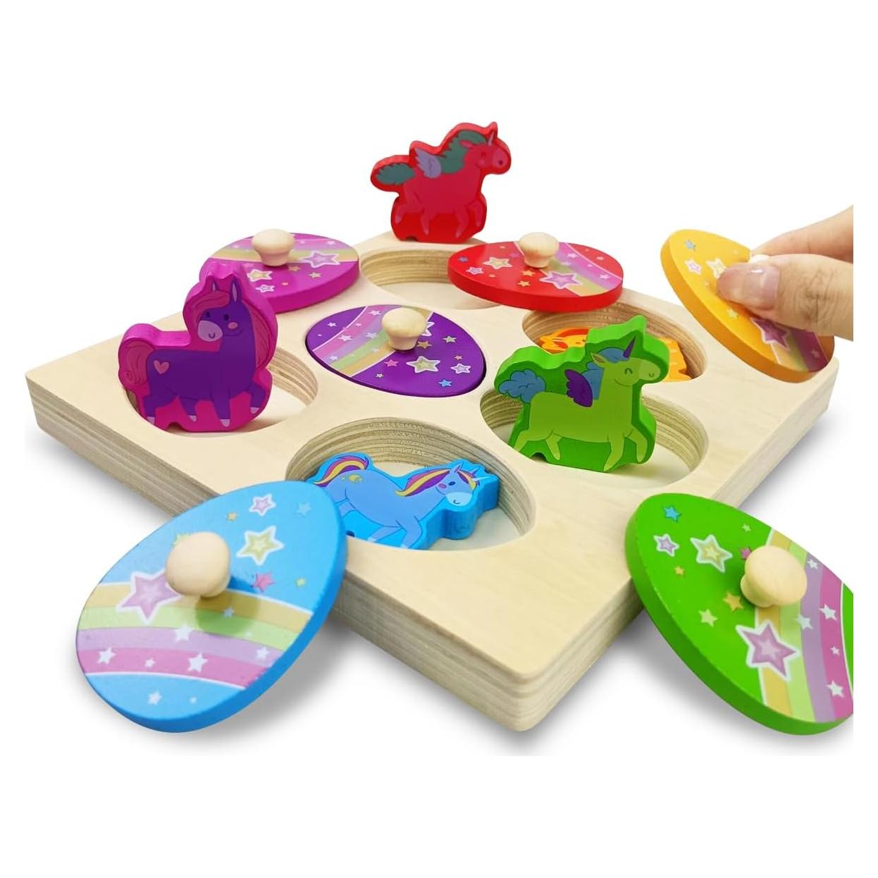 Rompecabezas de Madera Unicornio Pinkiwine 18.5 cm Juguete Educativo