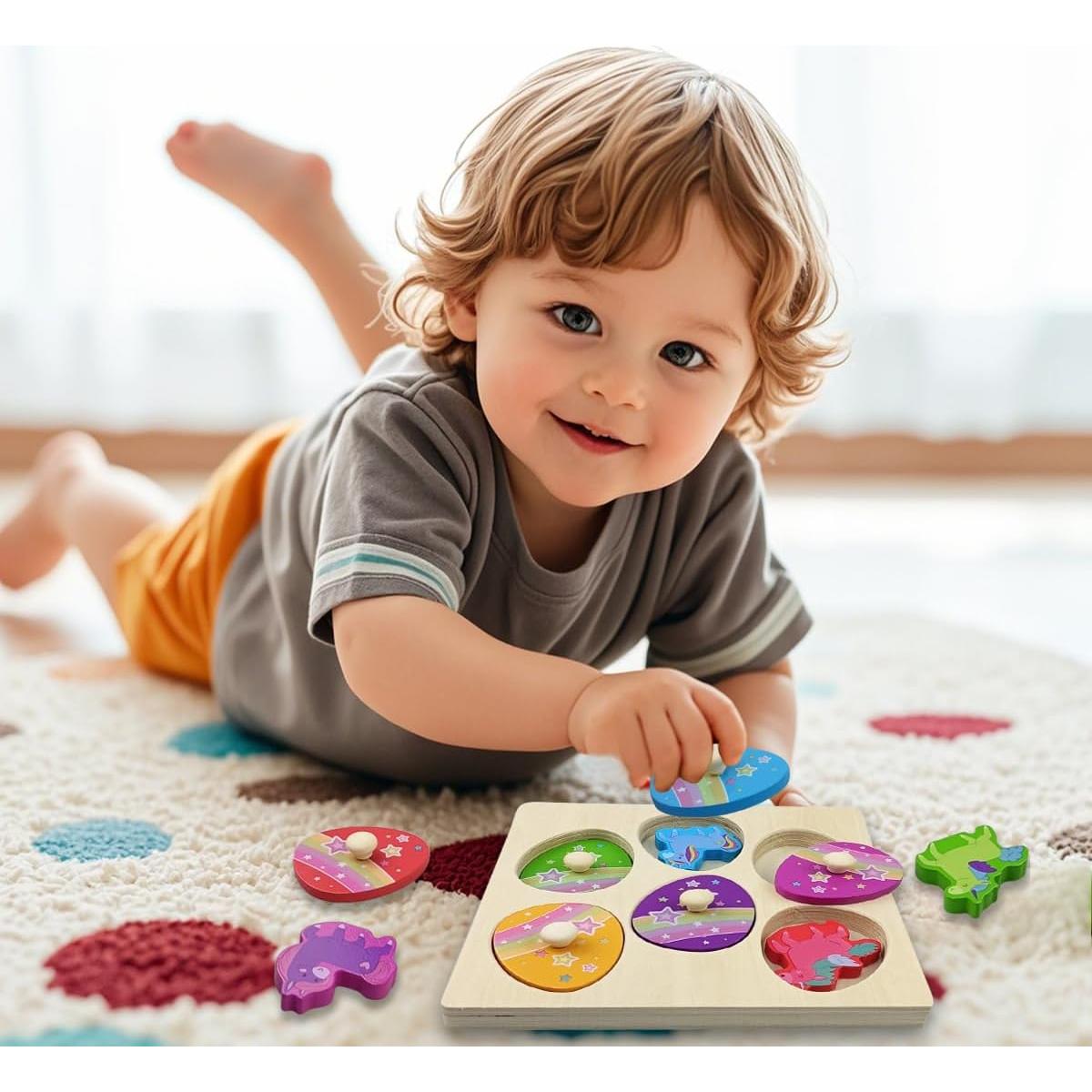 Rompecabezas de Madera Unicornio Pinkiwine 18.5 cm Juguete Educativo