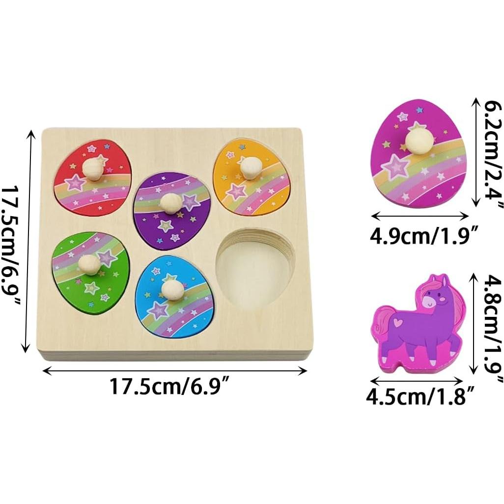 Rompecabezas de Madera Unicornio Pinkiwine 18.5 cm Juguete Educativo