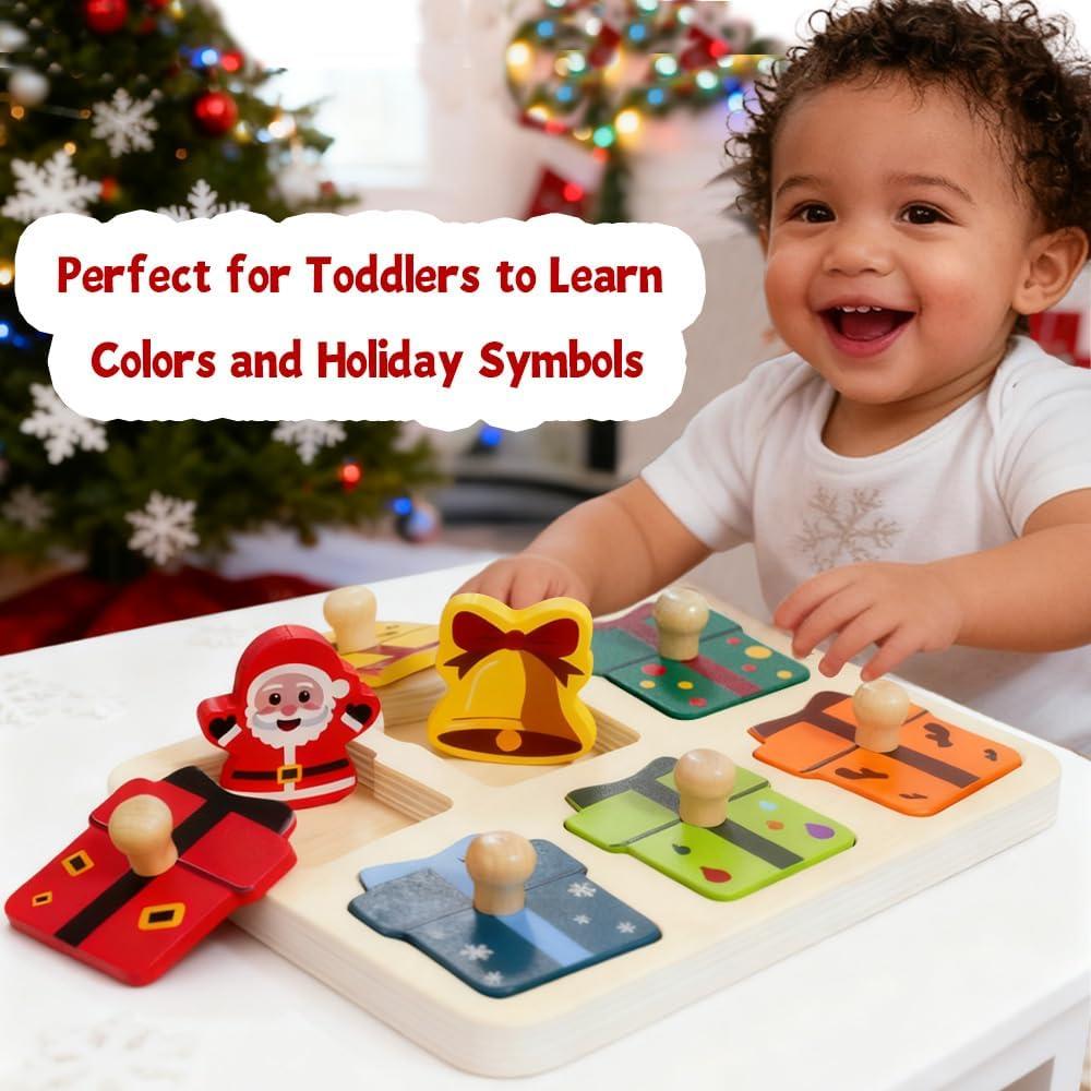Rompecabezas de Madera Navideño Waybla para Niños 1-3 Años