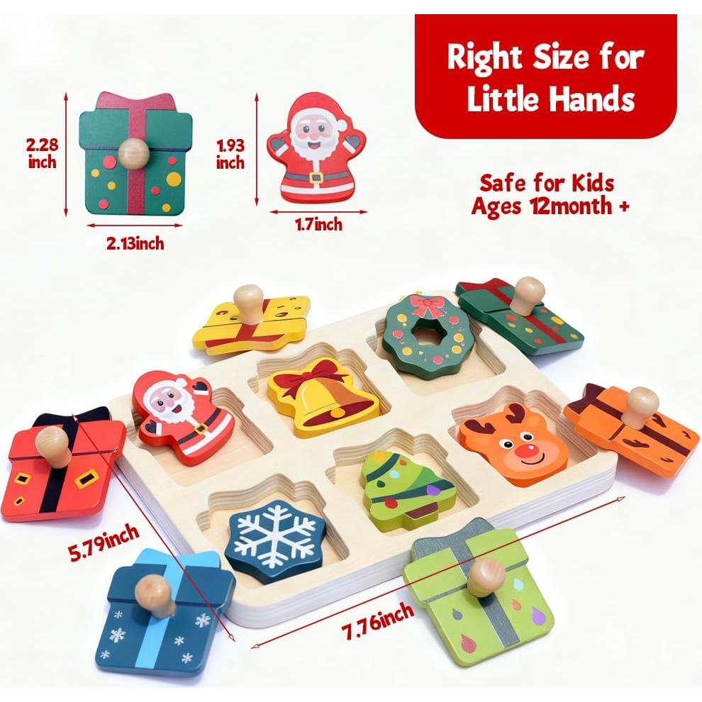 Rompecabezas de Madera Navideño Waybla para Niños 1-3 Años