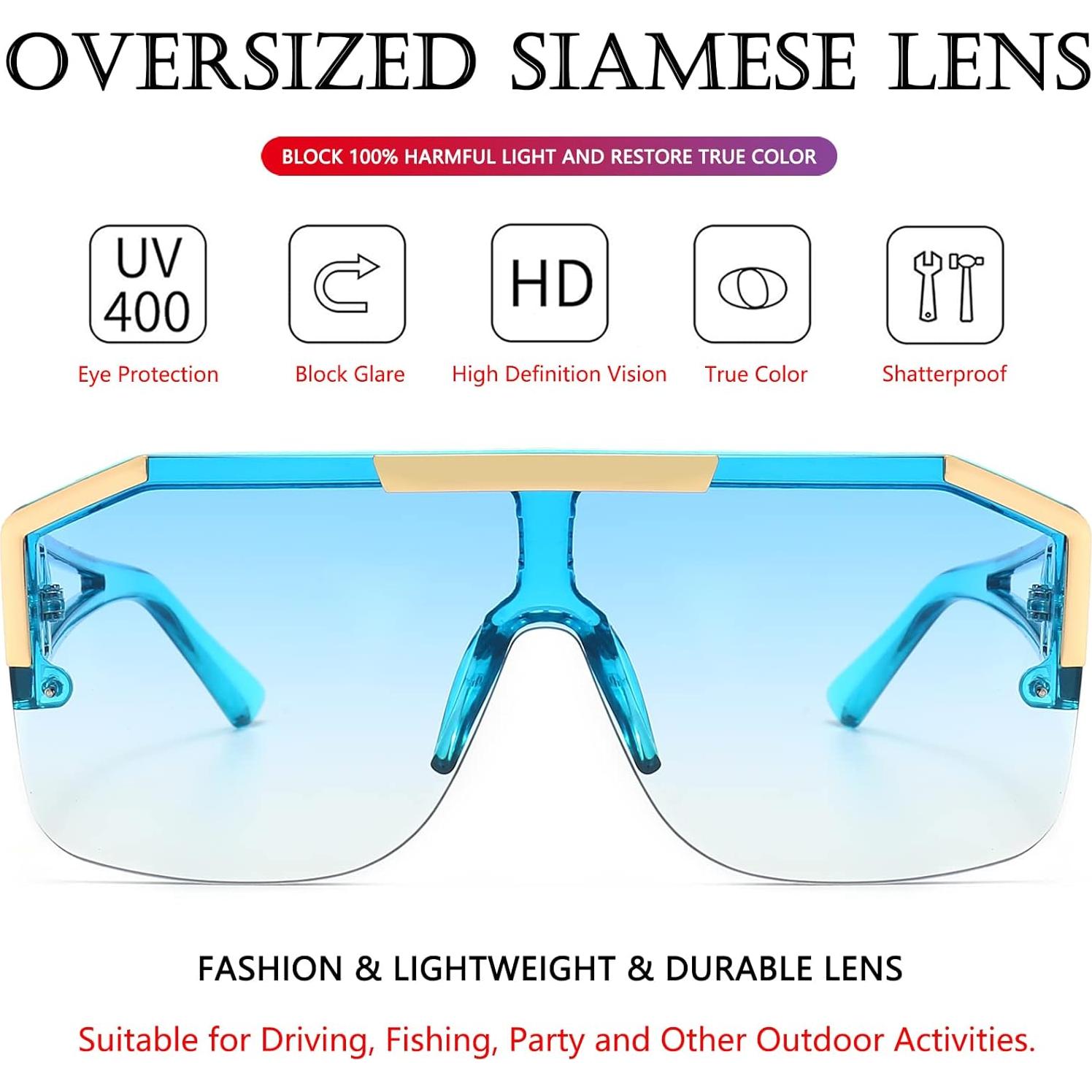 Gafas de Sol Cuadradas AIEYEZO Degradado Azul 72mm