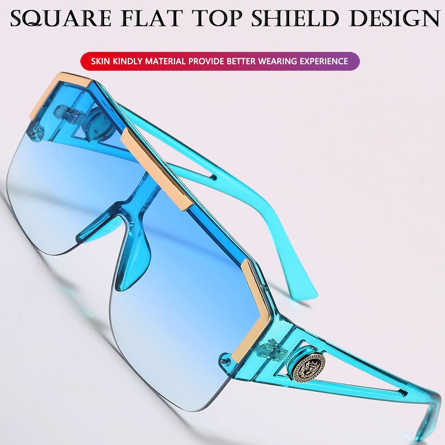 Gafas de Sol Cuadradas AIEYEZO Degradado Azul 72mm