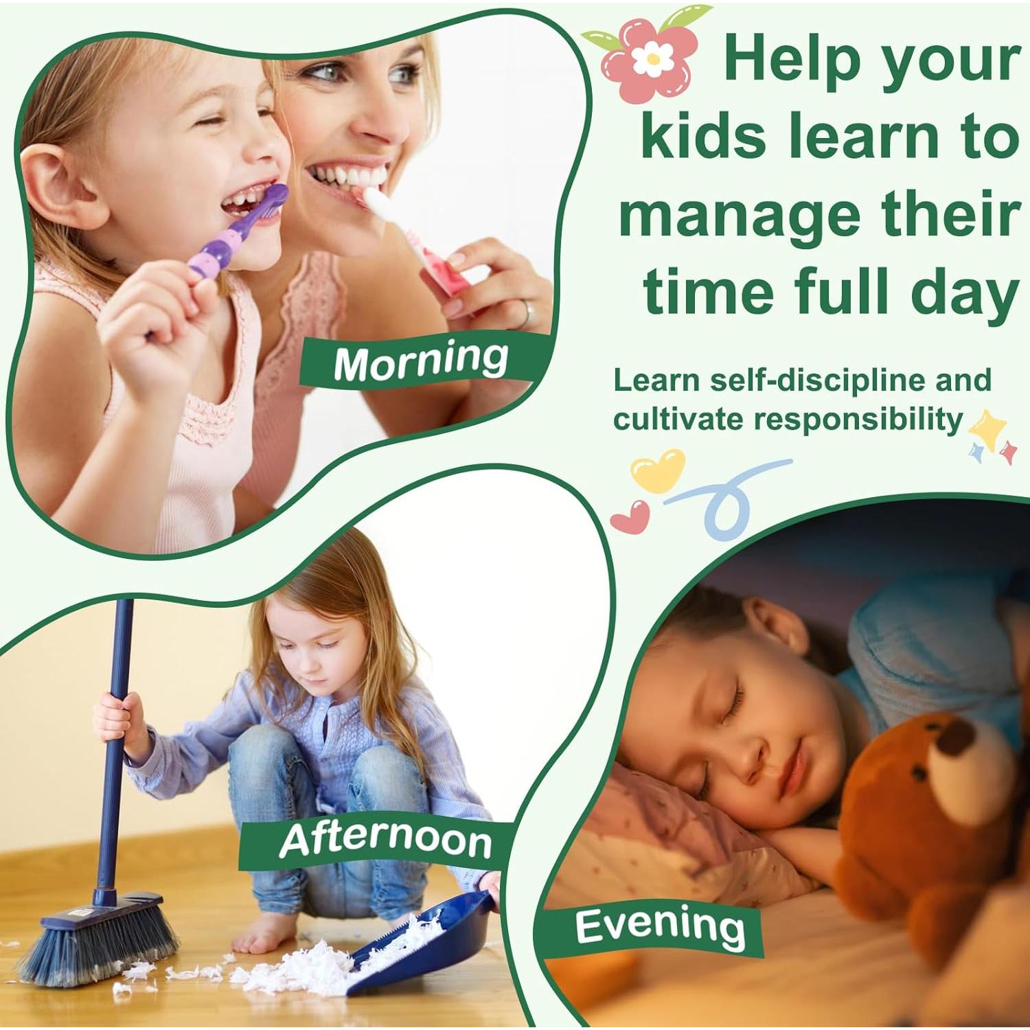 Tabla de Rutina Diaria Infantil CQNET 35.5x27.9cm Madera