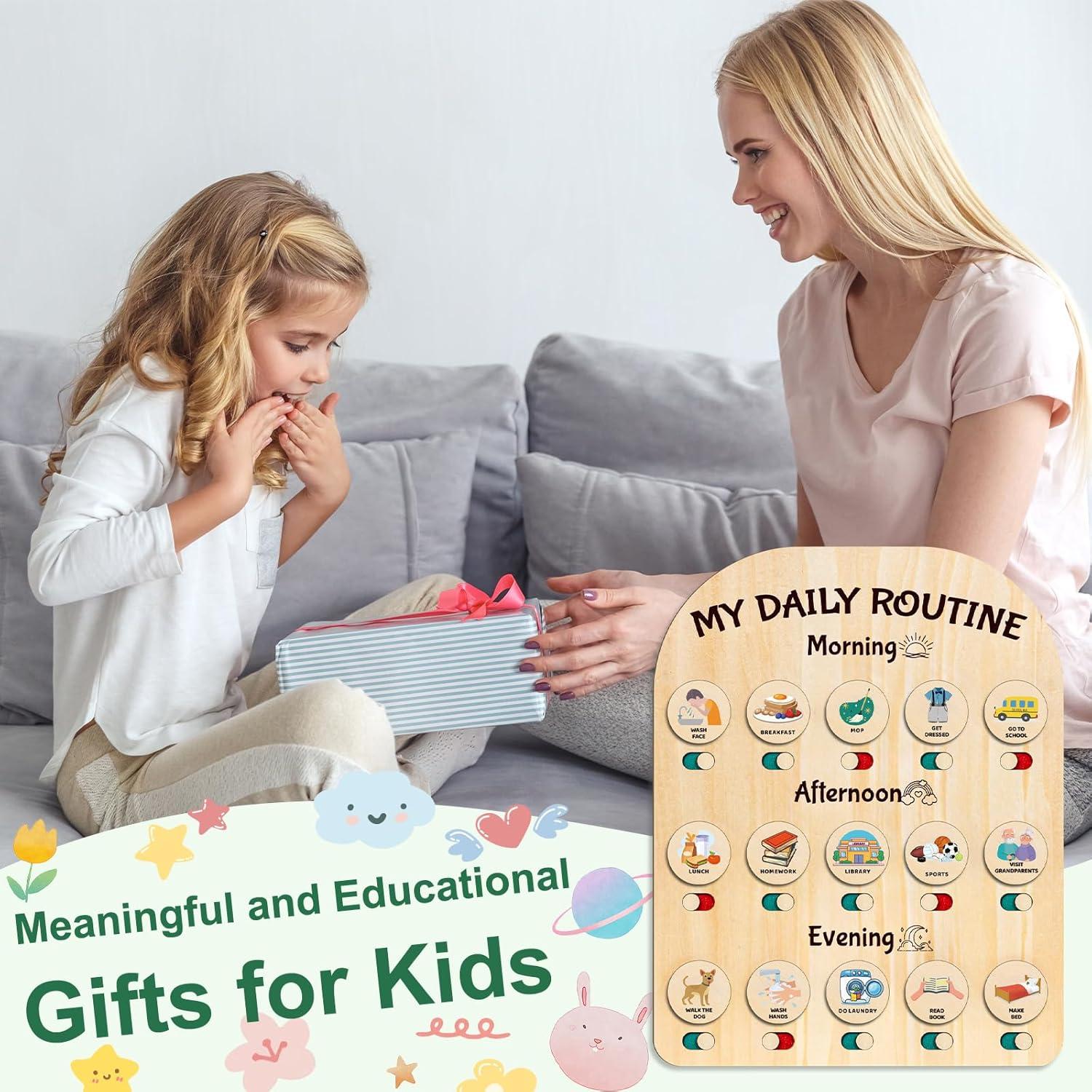 Tabla de Rutina Diaria Infantil CQNET 35.5x27.9cm Madera