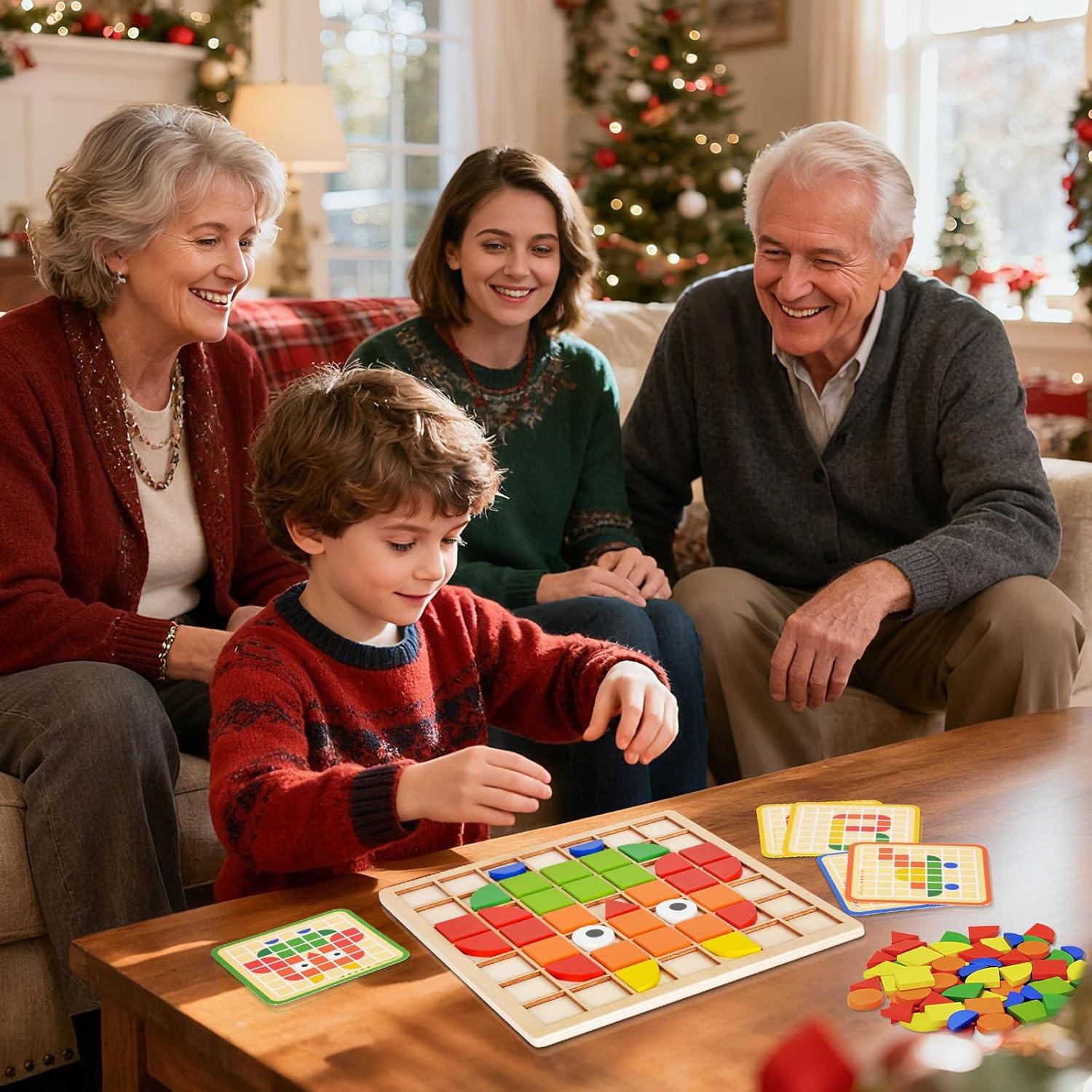 Rompecabezas de Madera Montessori Tangram - Juego Cognitivo 120 Bloques