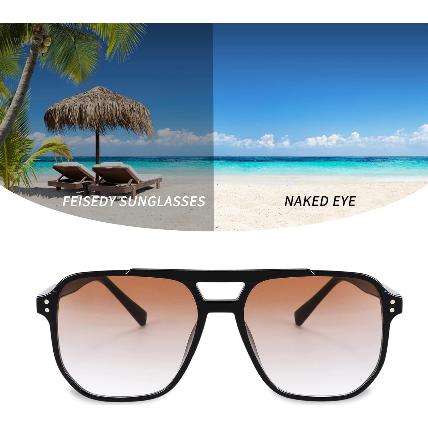 Gafas de Sol FEISEDY Retro Cuadradas UV400 Unisex