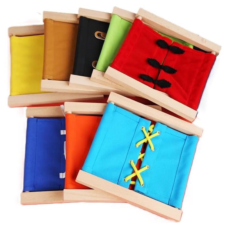 Juego de Marcos de Vestir Montessori Eduland - 8 Cierres de Práctica