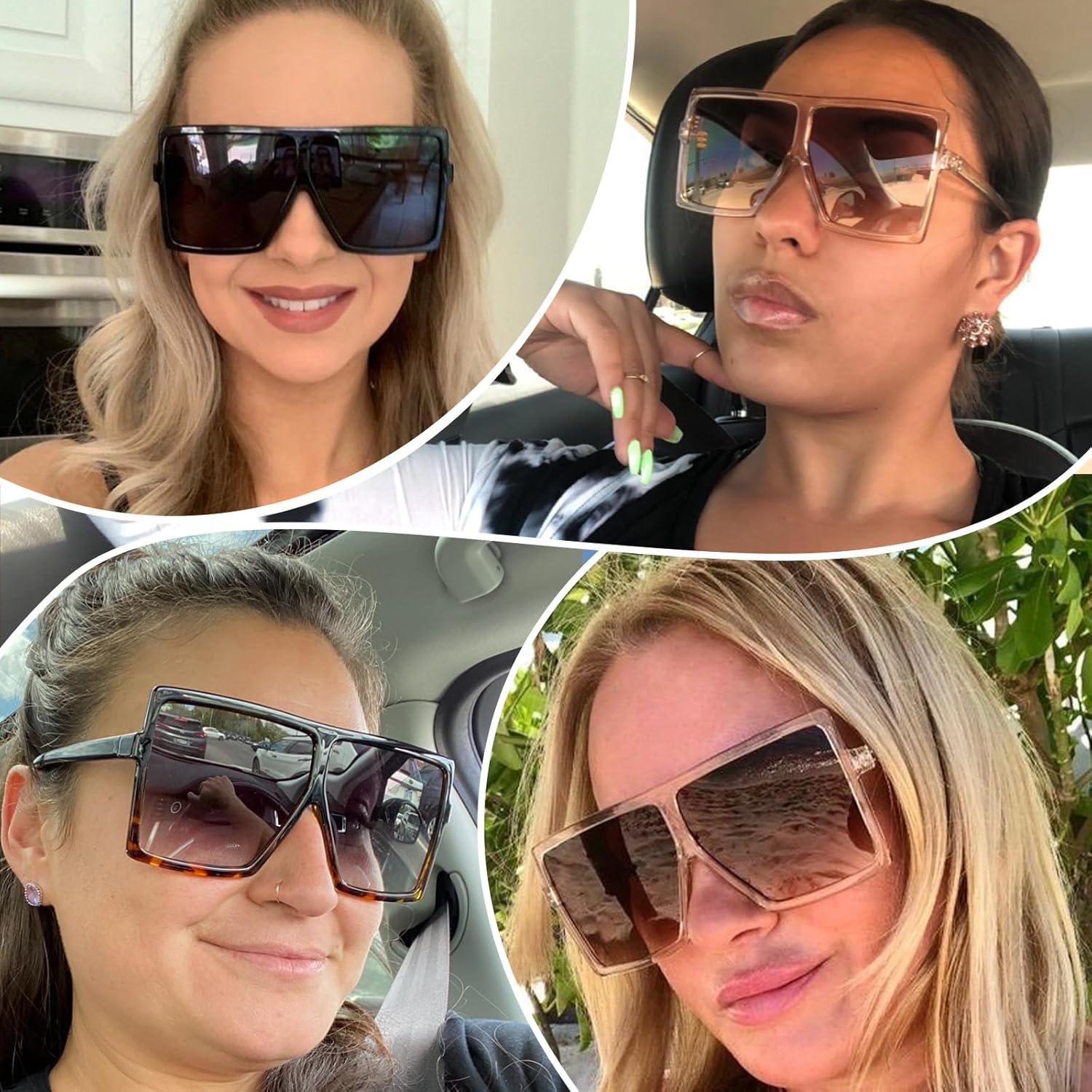 Gafas de Sol Cuadradas Grandes UV400 Unisex Estilo Moda