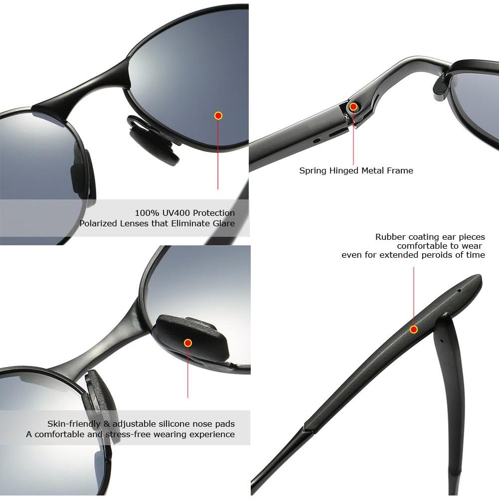 Gafas de sol ZHILE polarizadas UV400 marco metal pequeño