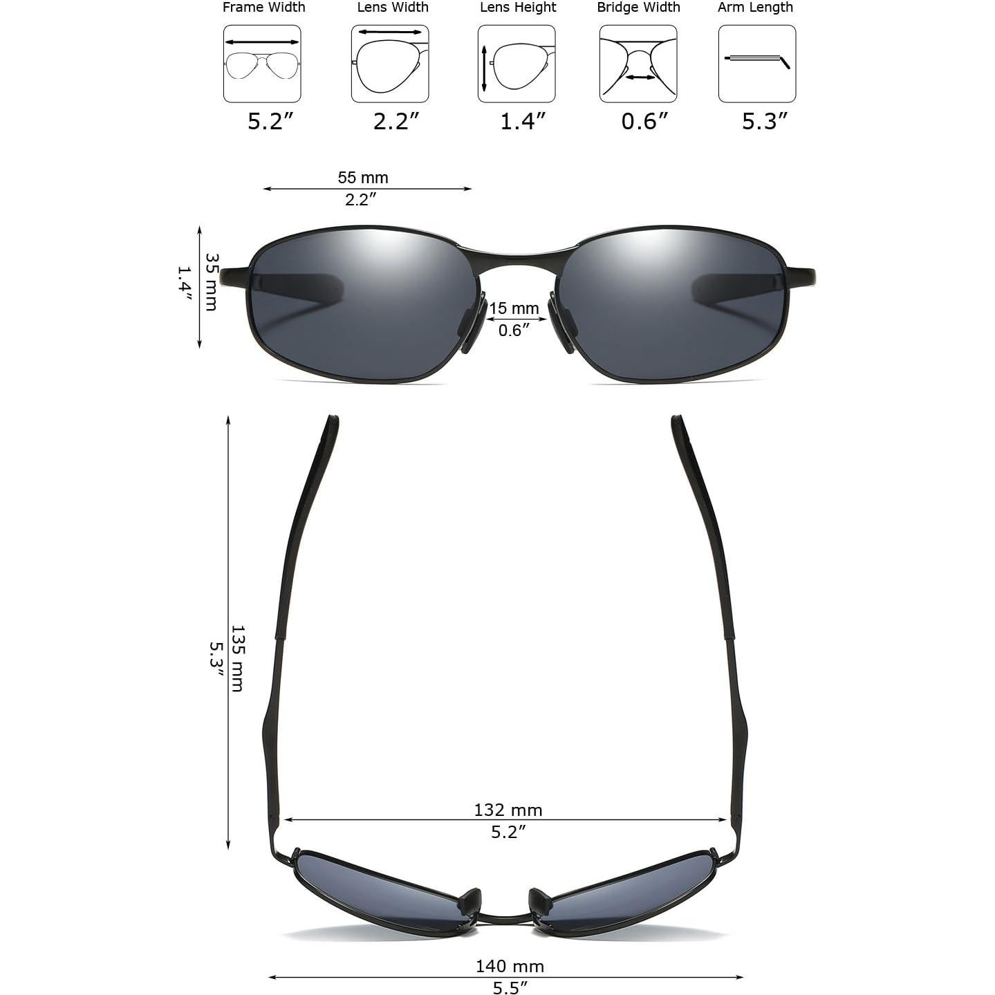 Gafas de sol ZHILE polarizadas UV400 marco metal pequeño