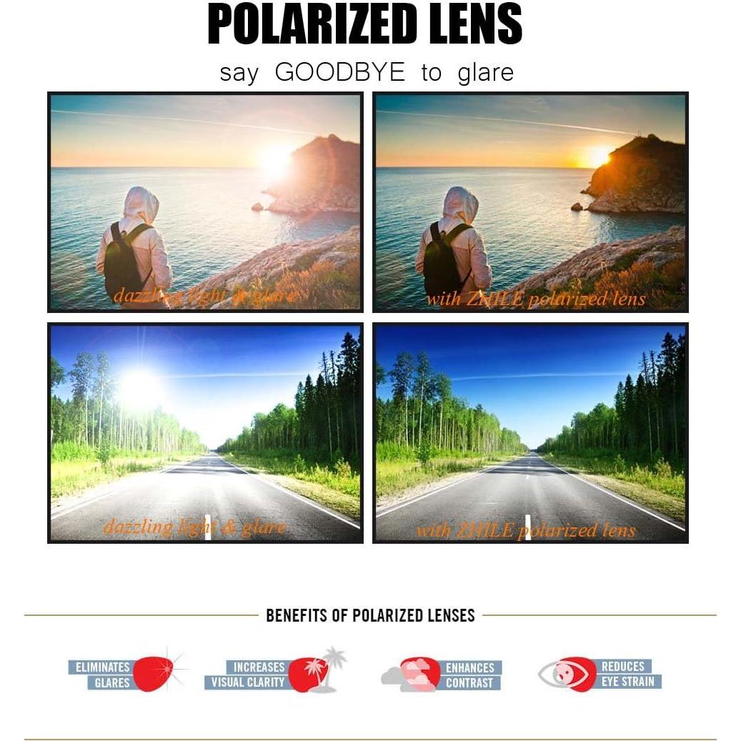 Gafas de sol ZHILE polarizadas UV400 marco metal pequeño