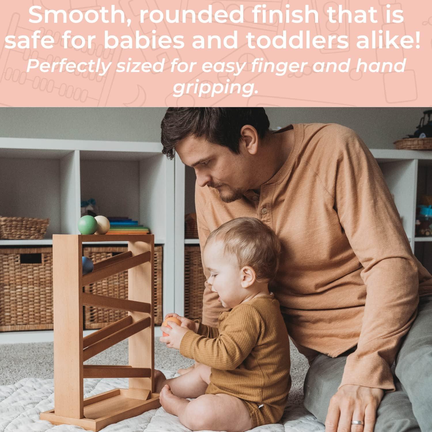 Juego de Pelotas de Madera Montessori & Me - 5 Unidades Multicolor