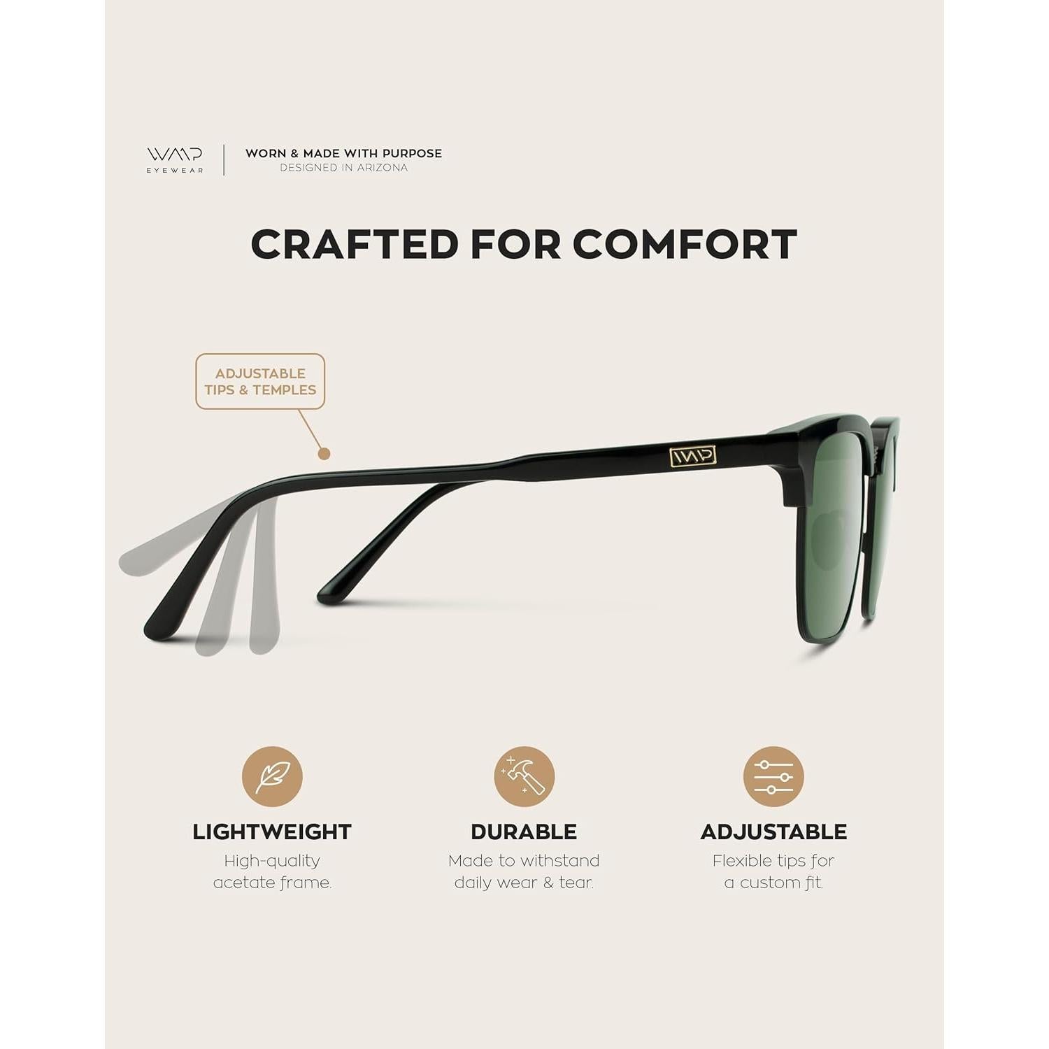 WearMe Pro - Gafas de sol polarizadas unisex modernas