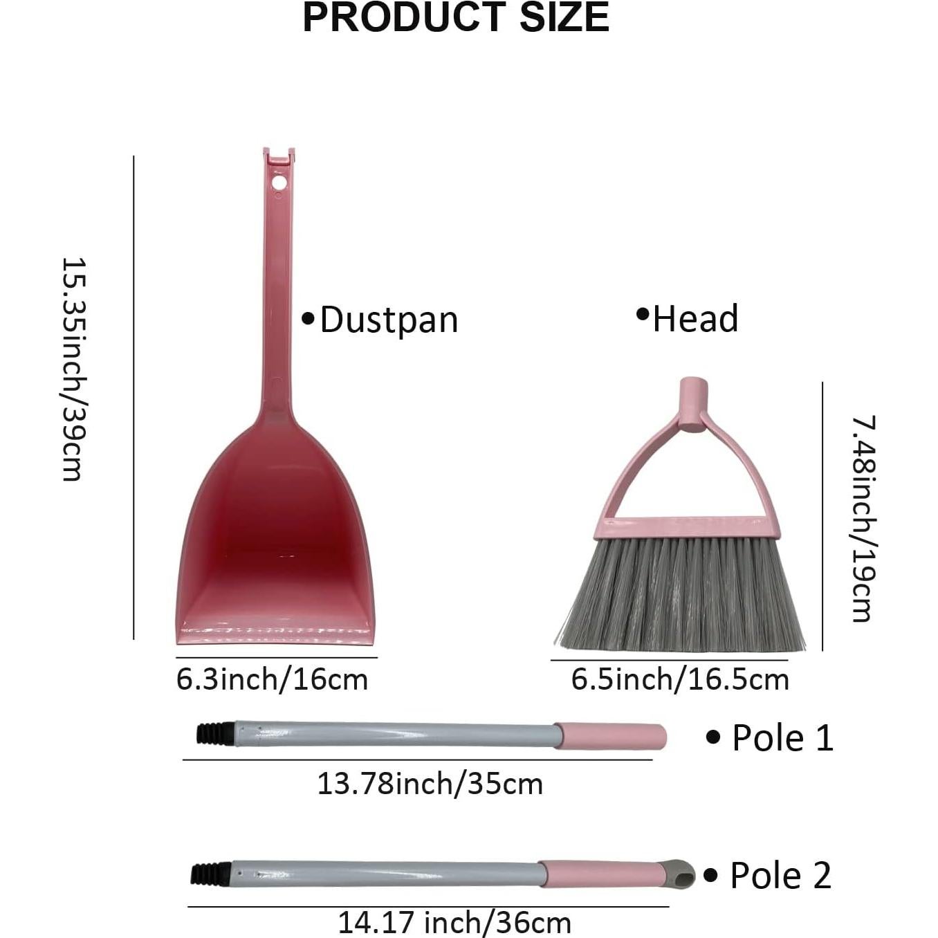 Juego de Escoba y Recogedor para Niños BSMstone Rosa