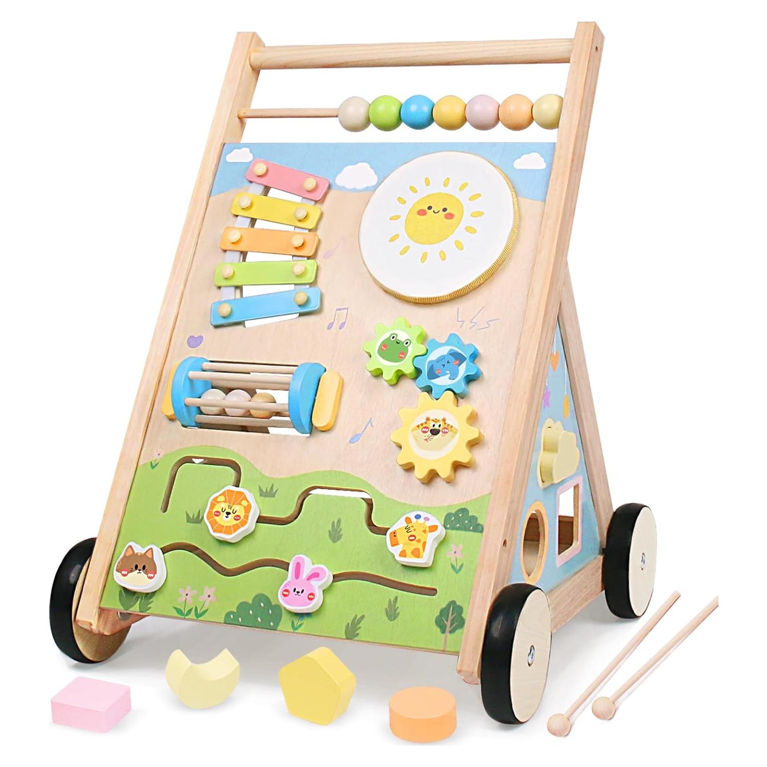 Andador de Madera Montessori YHHYToy 2.83 kg con Actividades