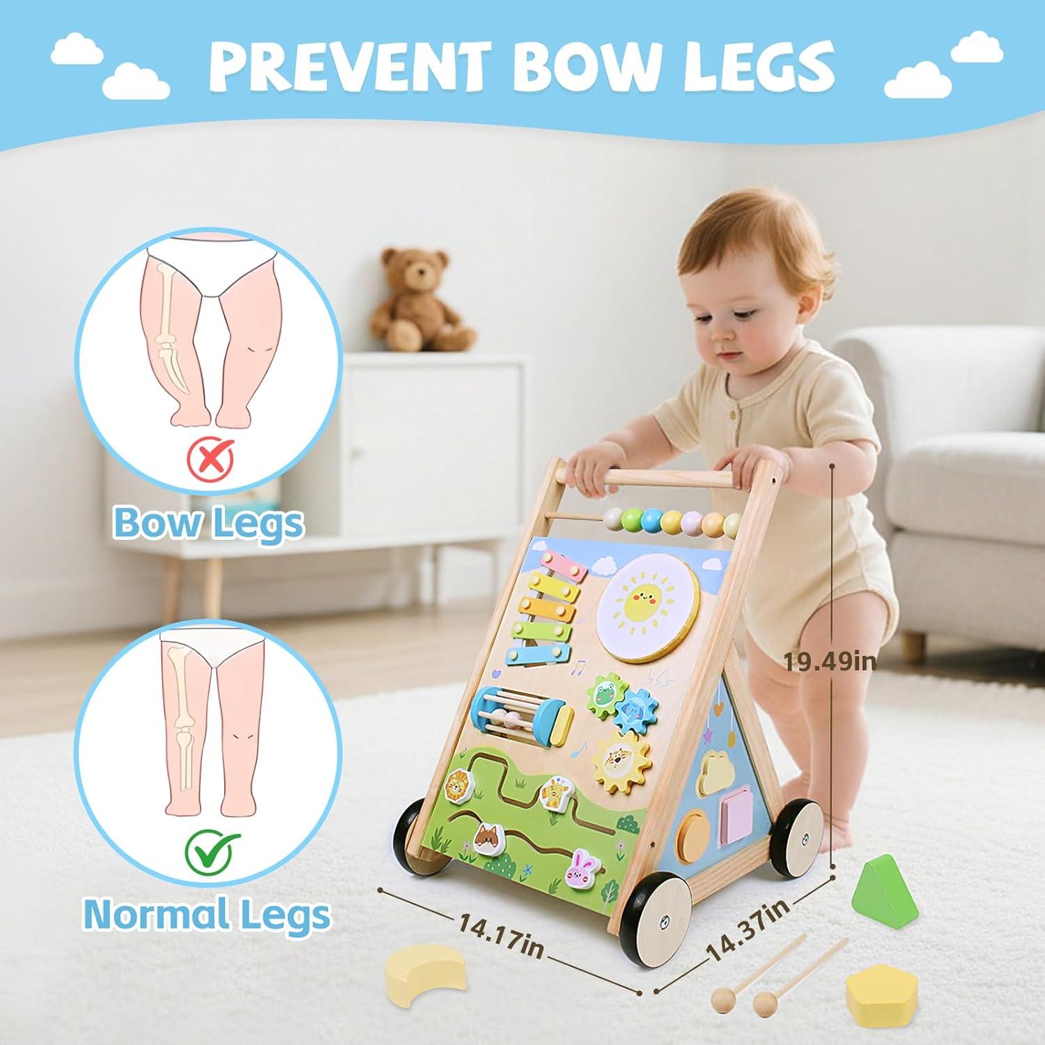 Andador de Madera Montessori YHHYToy 2.83 kg con Actividades