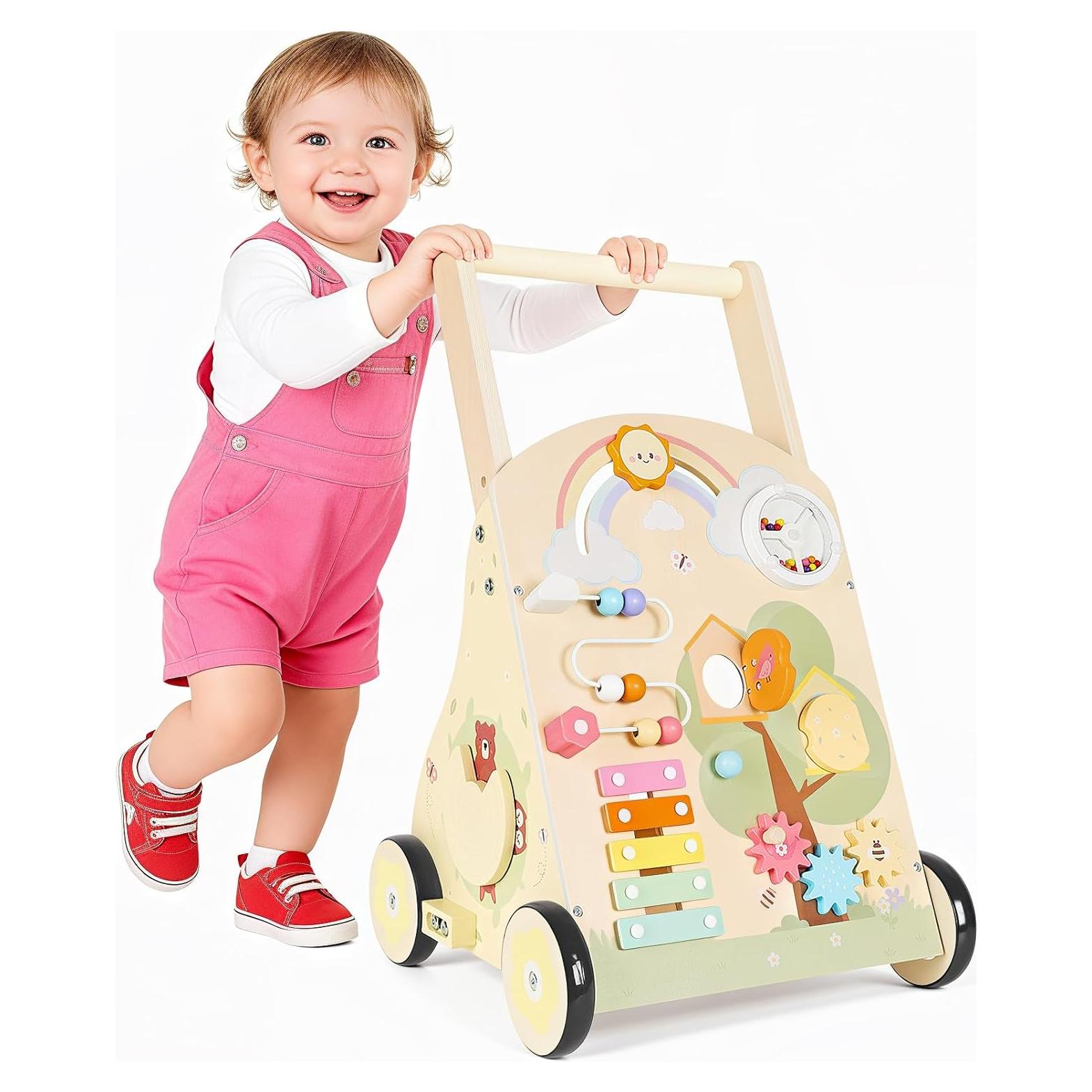 Andador de Madera Montessori Rosynee 9 en 1 Ajustable 35x35cm