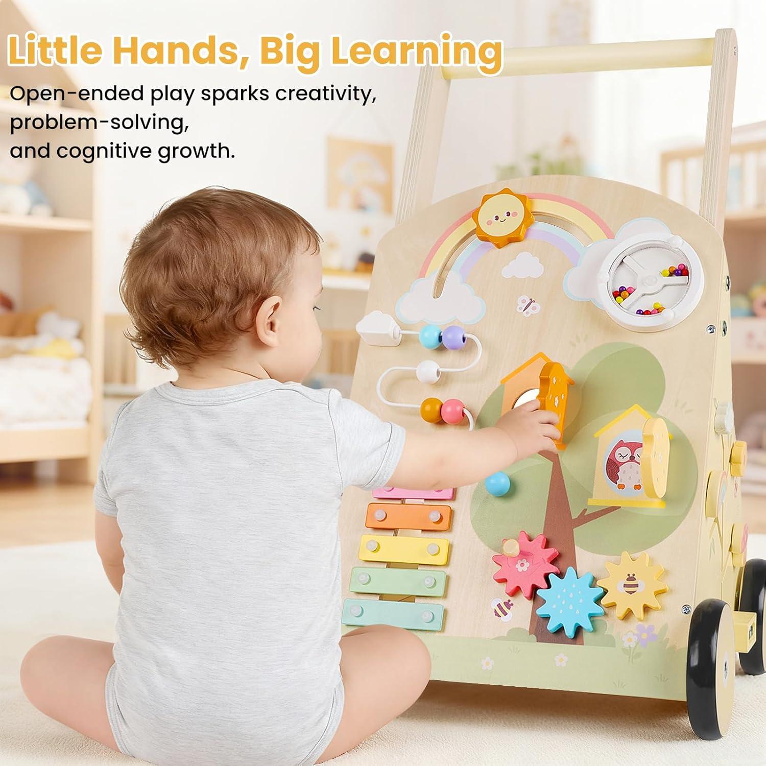 Andador de Madera Montessori Rosynee 9 en 1 Ajustable 35x35cm