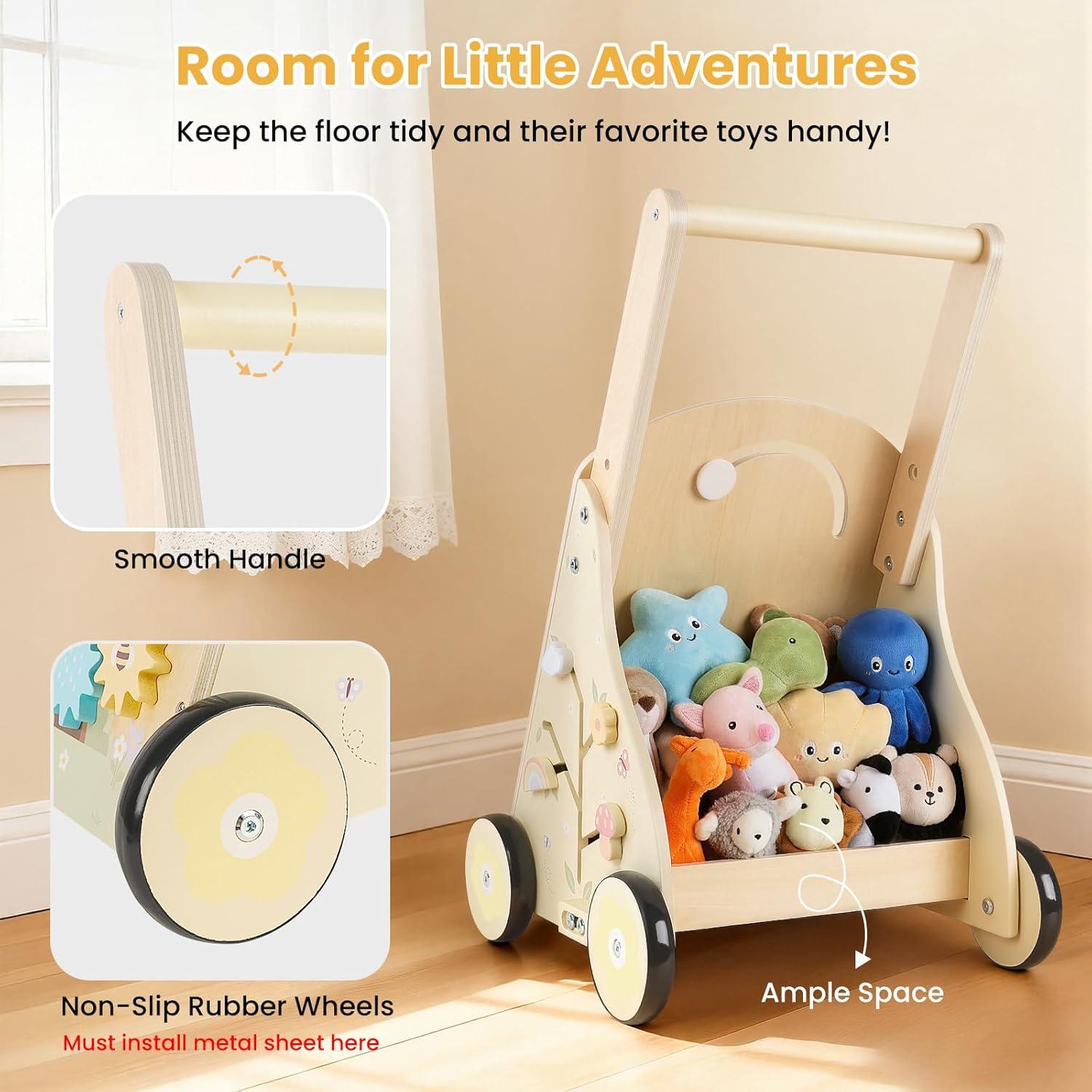 Andador de Madera Montessori Rosynee 9 en 1 Ajustable 35x35cm