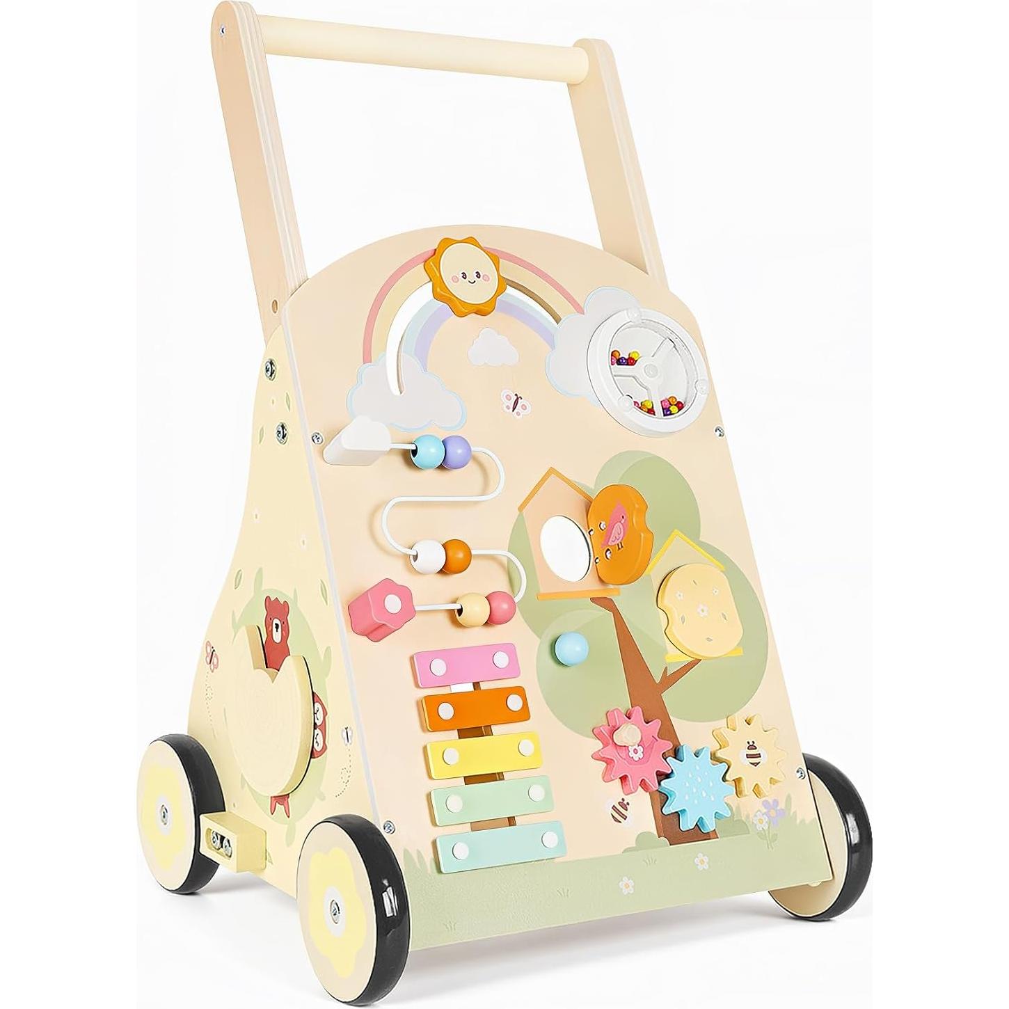 Andador de Madera Montessori Rosynee 9 en 1 Ajustable 35x35cm
