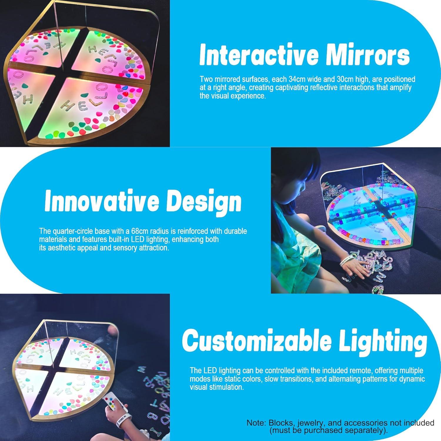 Esquina Sensorial Tenmind RPS con Espejos y Luz LED 43x40cm