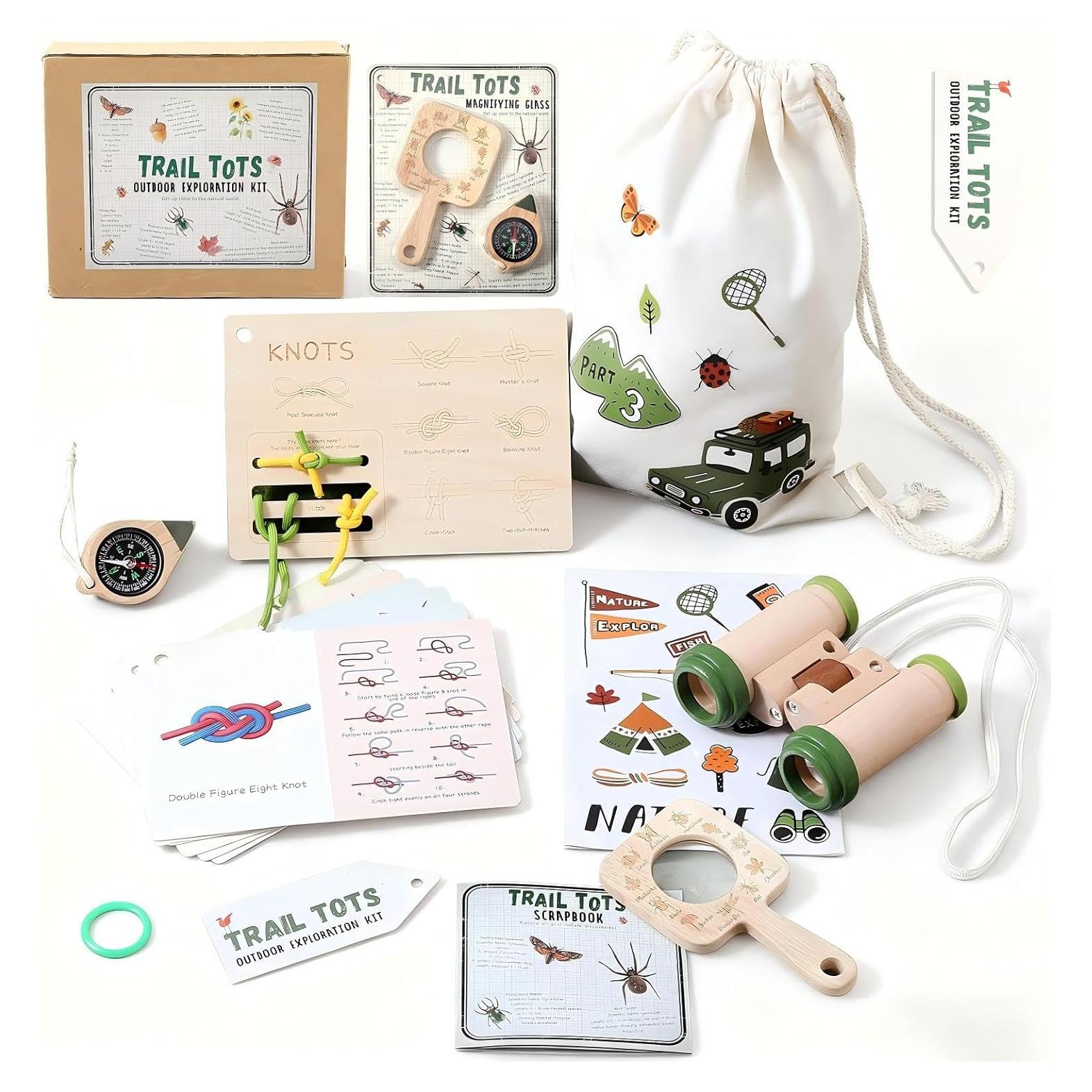 Kit de Explorador al Aire Libre Wooden Teether 10 Piezas