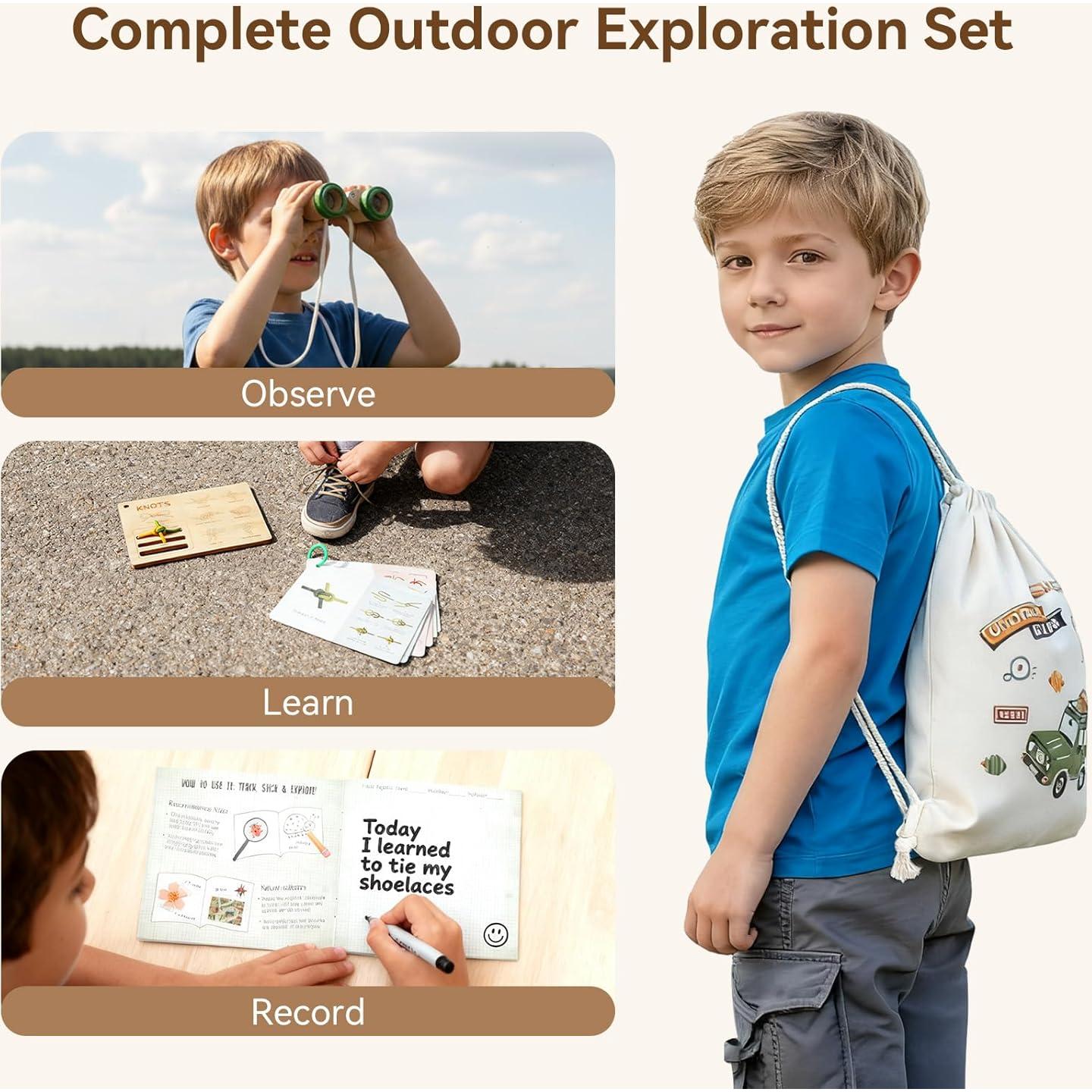 Kit de Explorador al Aire Libre Wooden Teether 10 Piezas