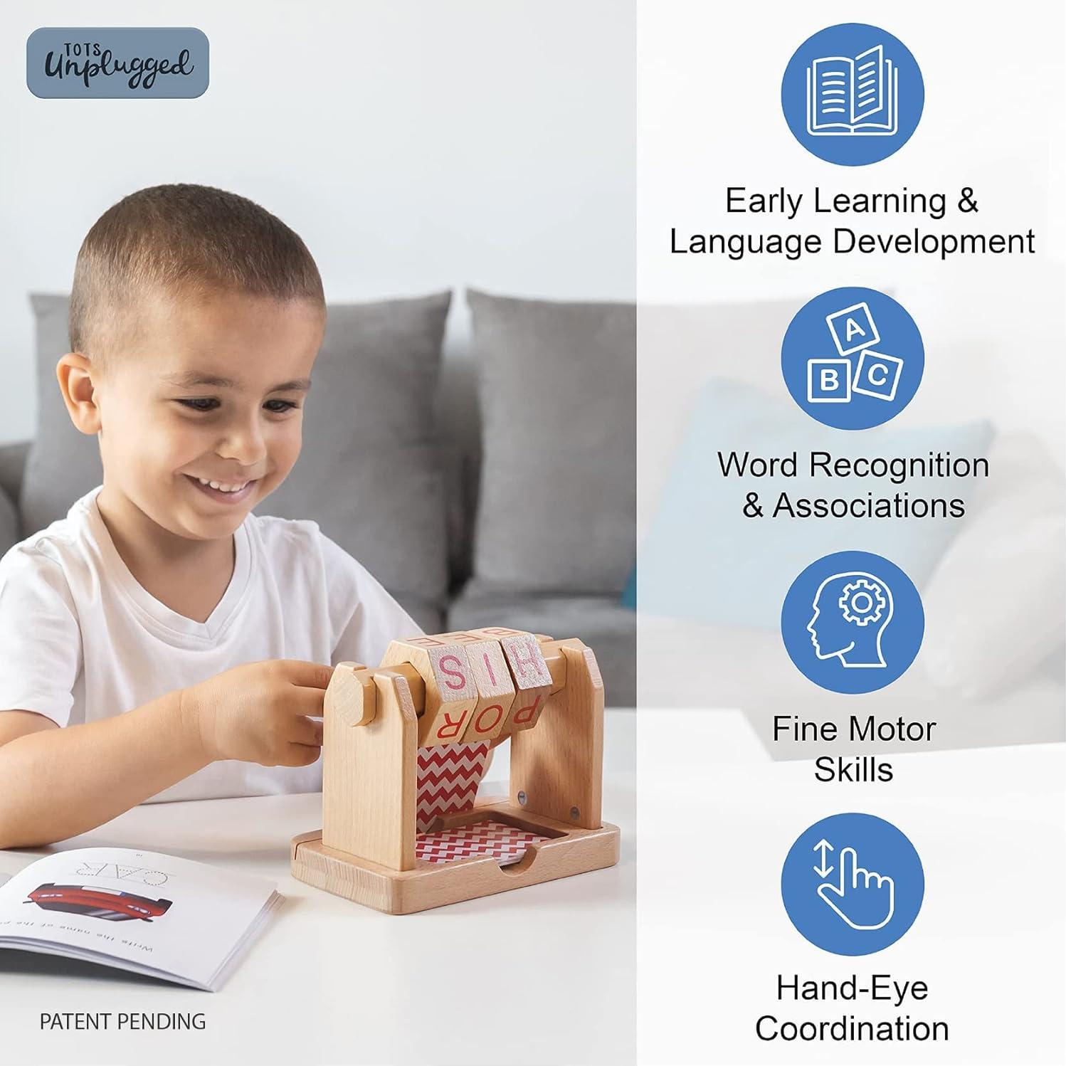 Bloques de Lectura Fonética Montessori de Madera - 3 Bloques