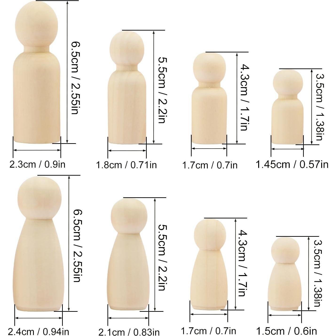 150 Muñecas de Perno de Madera GNIEMCKIN para Manualidades