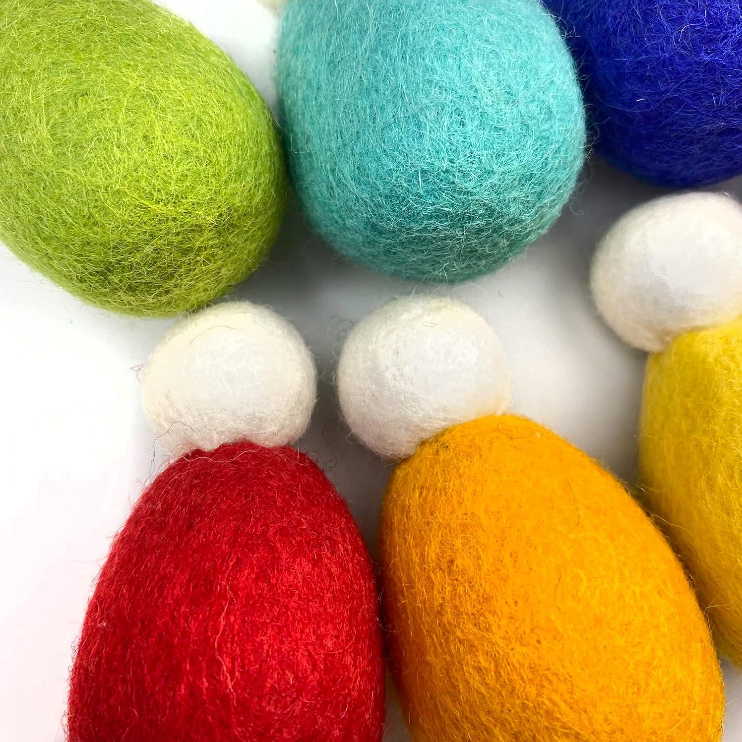 Muñecos de Madera de Lana Arcoíris Wildflower - Set de 7