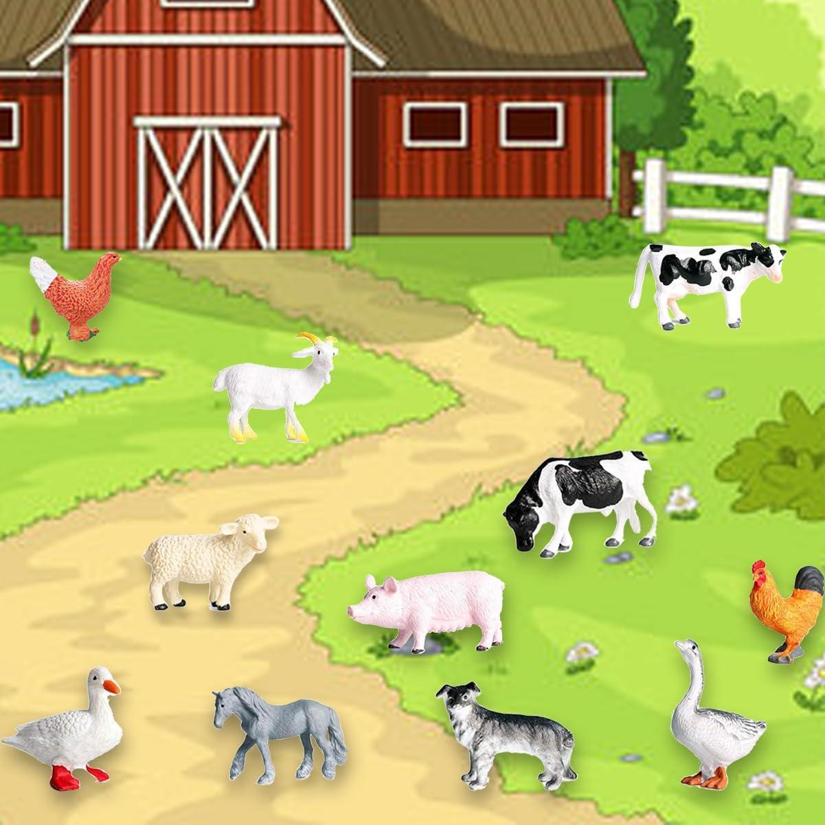 24 Figuras de Animales Realistas de Plástico para Niños