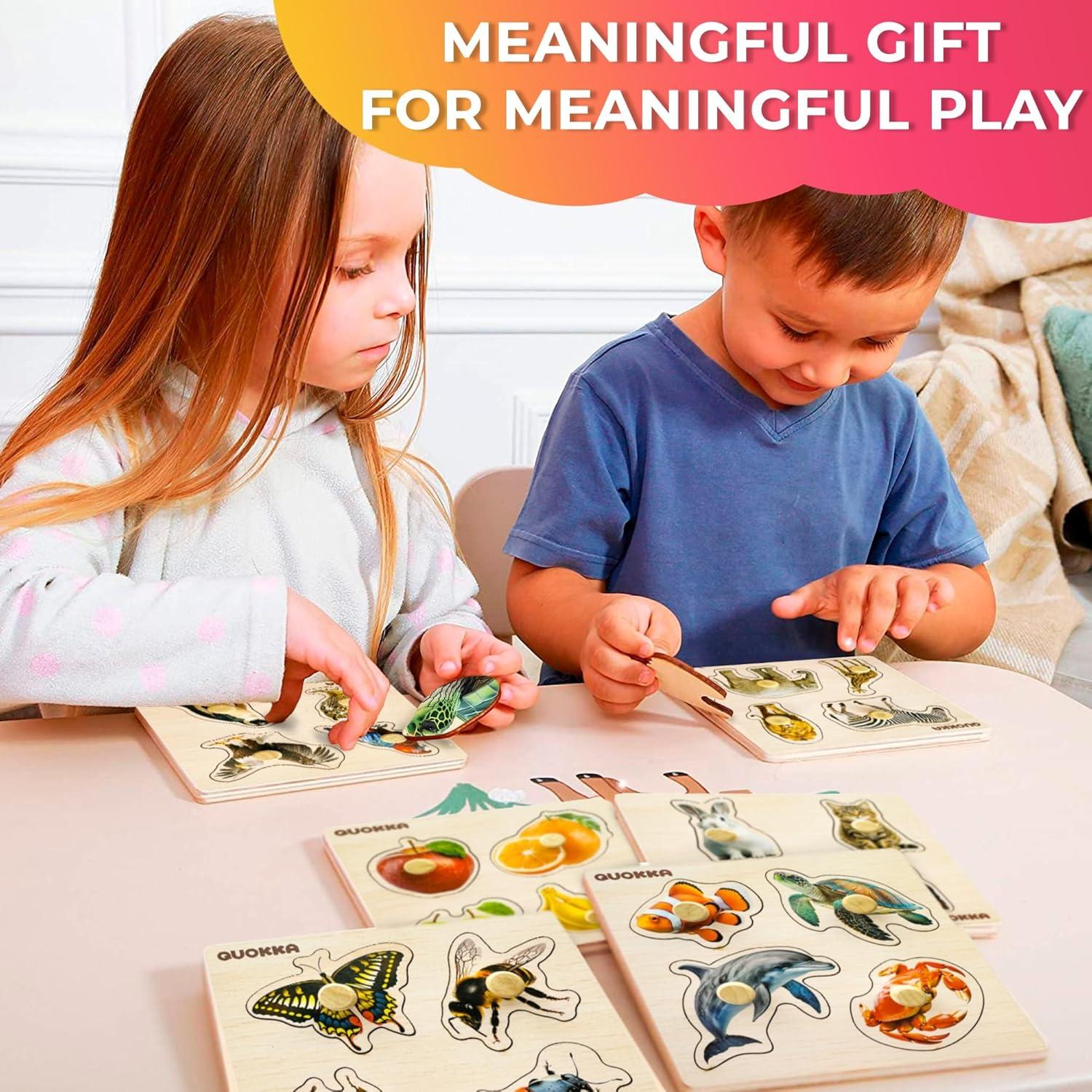 Rompecabezas de Madera QUOKKA 12 Piezas Montessori para Niños