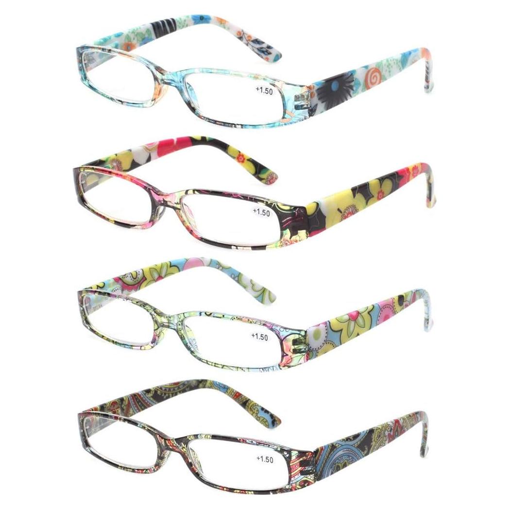 Gafas de lectura Kerecsen 4 pares para mujeres con bisagra