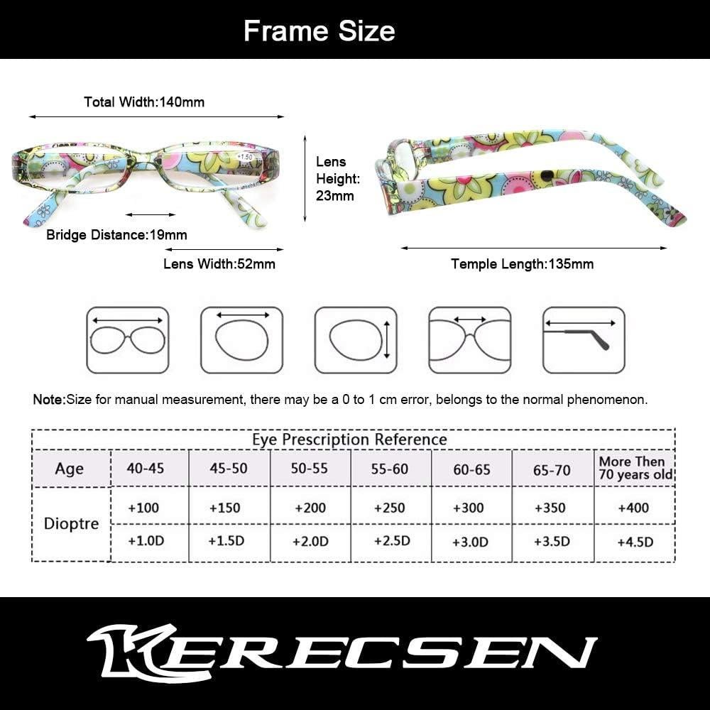 Gafas de lectura Kerecsen 4 pares para mujeres con bisagra