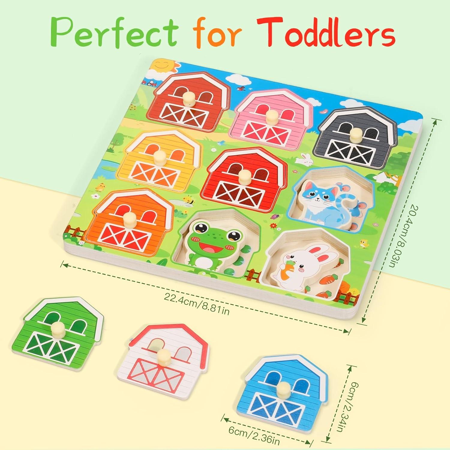 Rompecabezas de Madera Montessori Animales de Granja 22.4x20.5cm