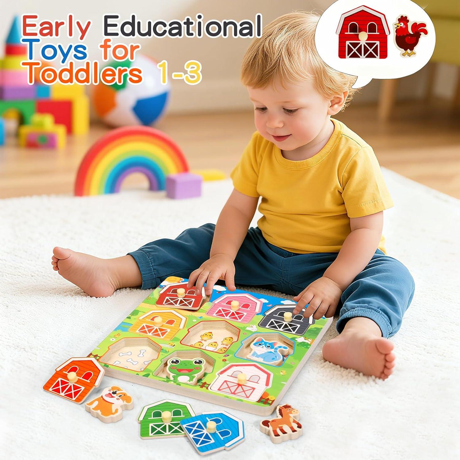 Rompecabezas de Madera Montessori Animales de Granja 22.4x20.5cm