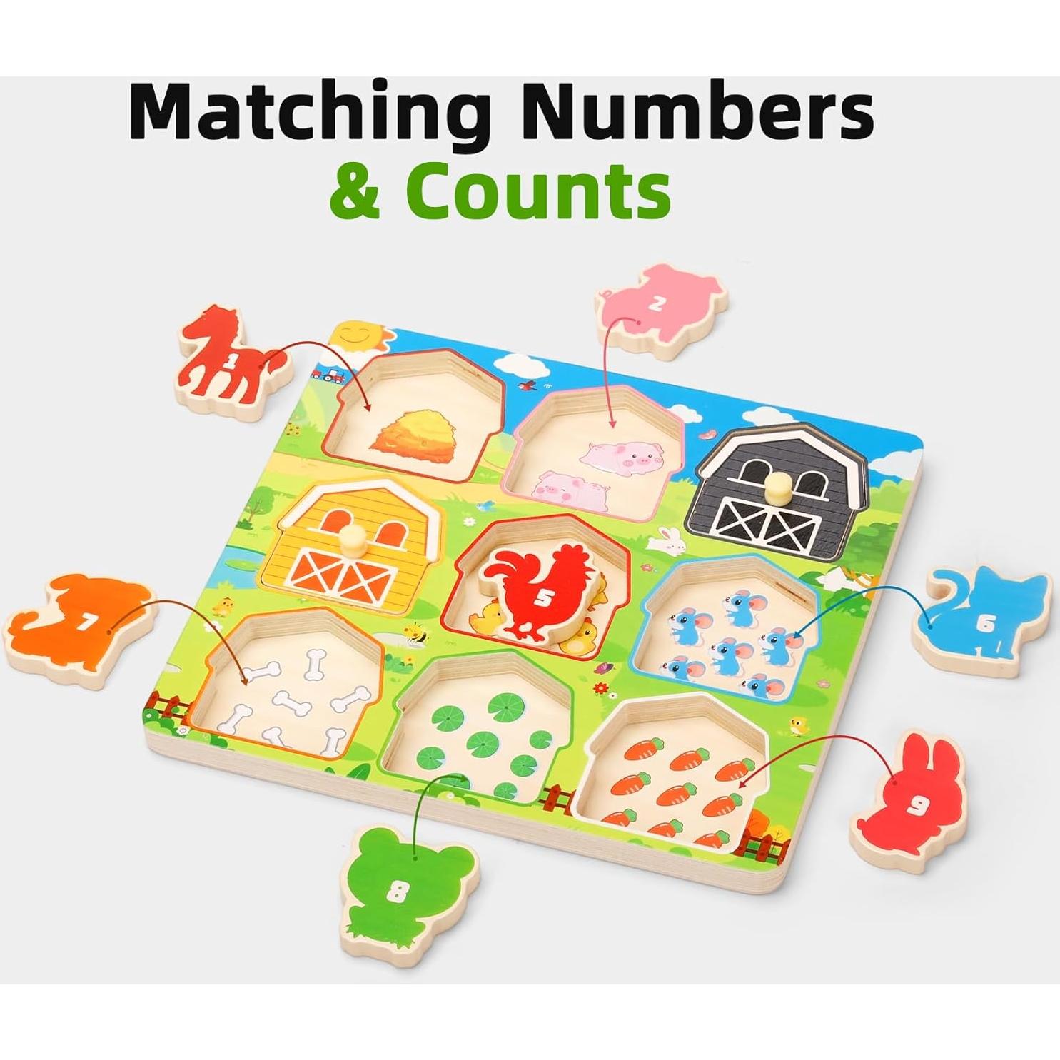 Rompecabezas de Madera Montessori Animales de Granja 22.4x20.5cm