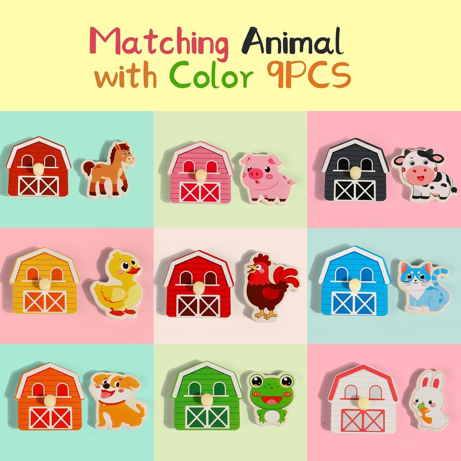 Rompecabezas de Madera Montessori Animales de Granja 22.4x20.5cm