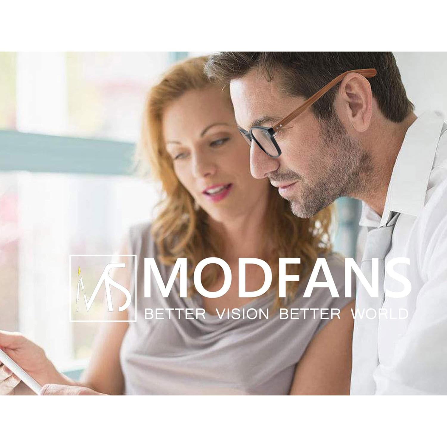 Gafas de Lectura MODFANS 4 Paquetes Estilo Madera 1.0x