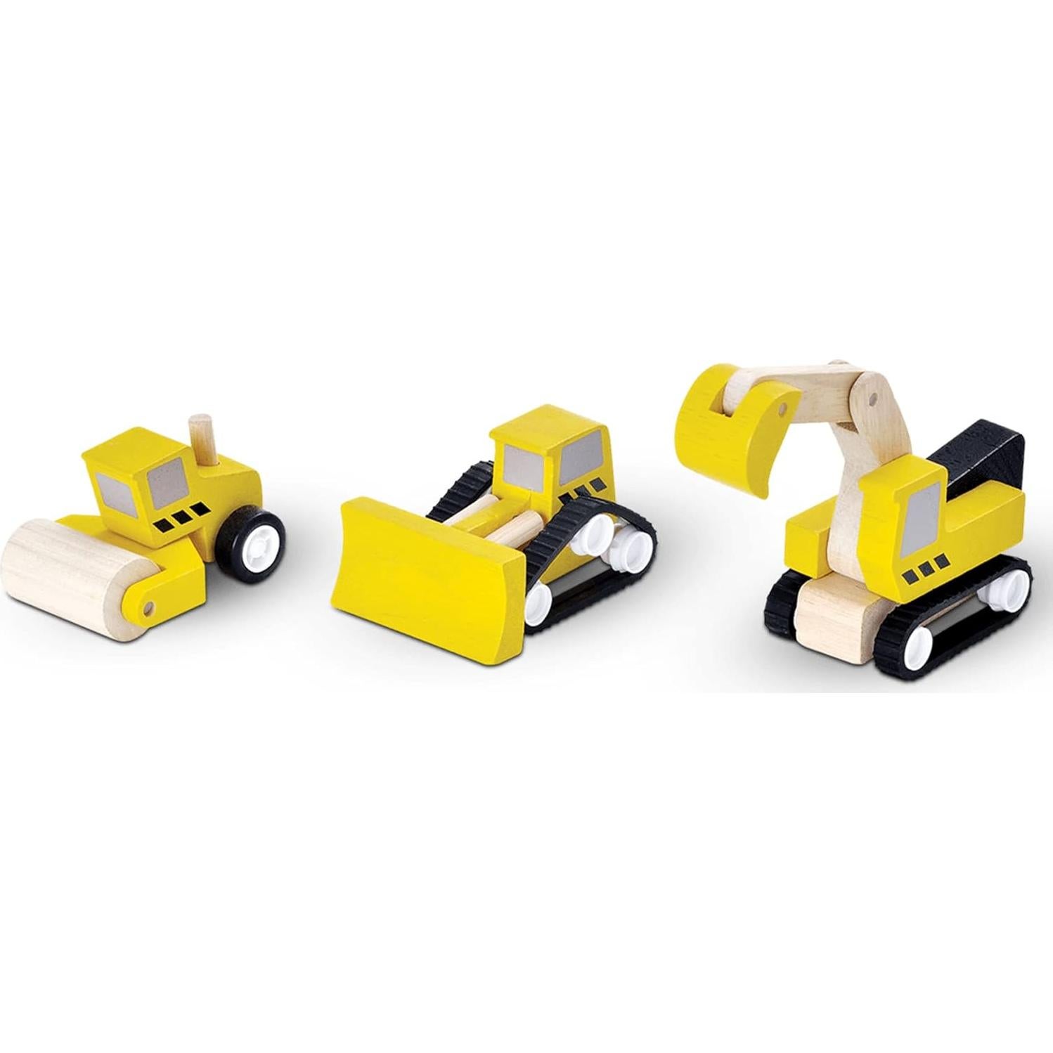 Set de Construcción de Carreteras PlanToys con Vehículos de Madera