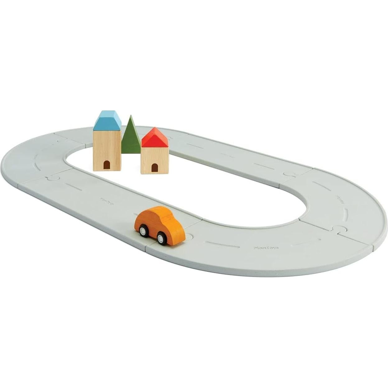 Set de Construcción de Carreteras PlanToys con Vehículos de Madera
